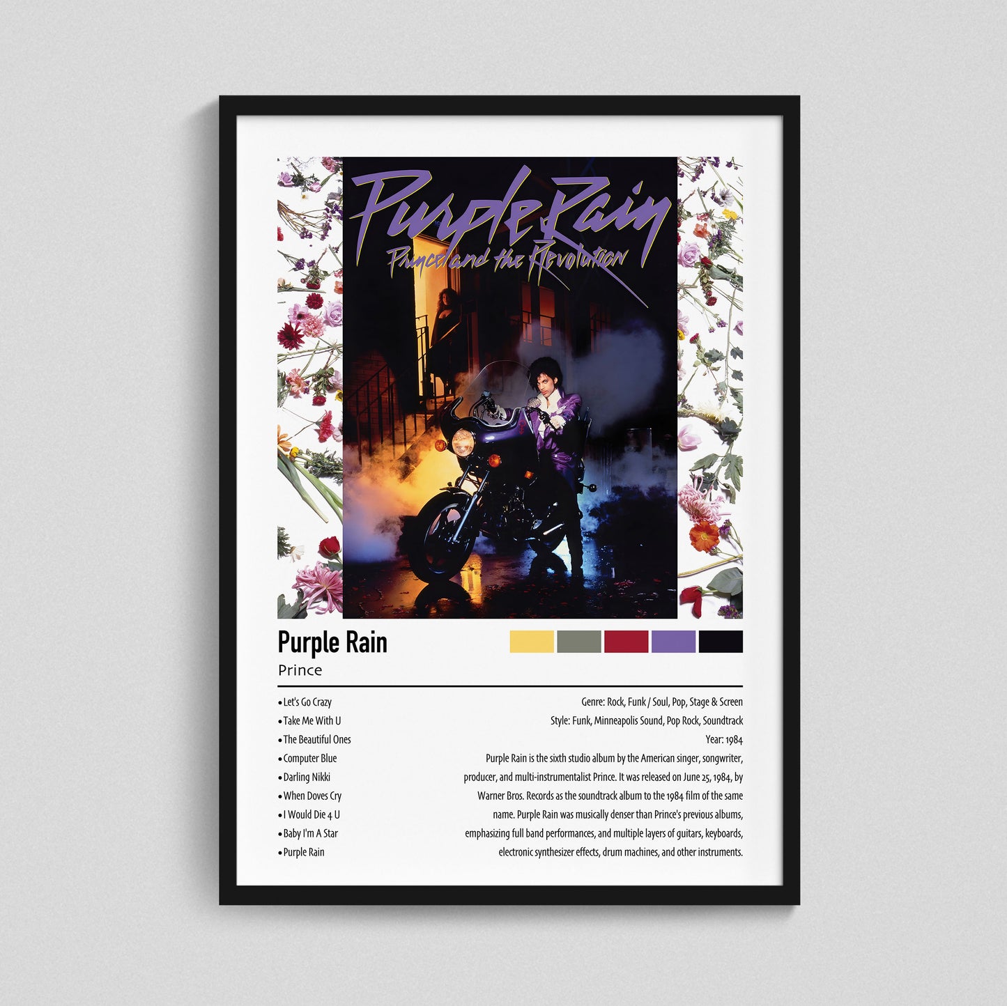 Prince | Purple Rain | Custom Album Cover Poster Print