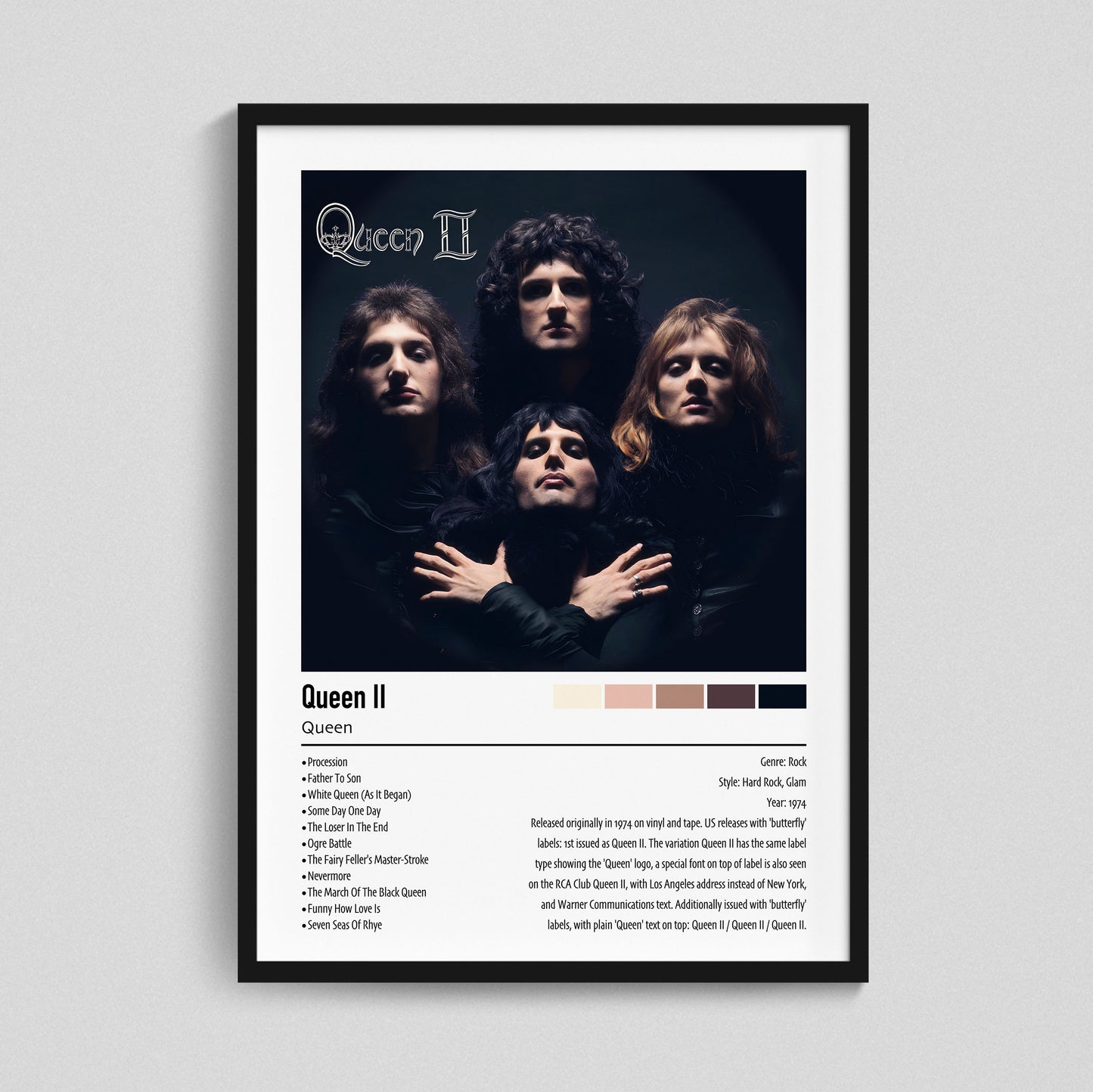 Queen | Queen Il | Custom Album Cover Poster Print