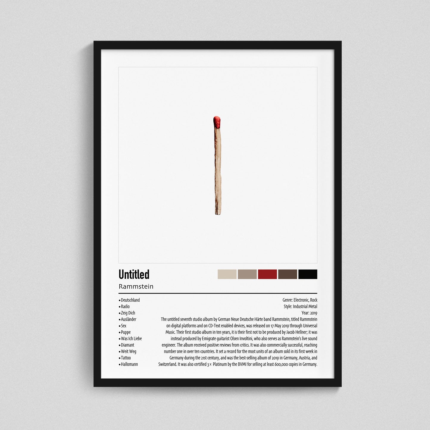 Rammstein | Untitled | Custom Album Cover Poster Print