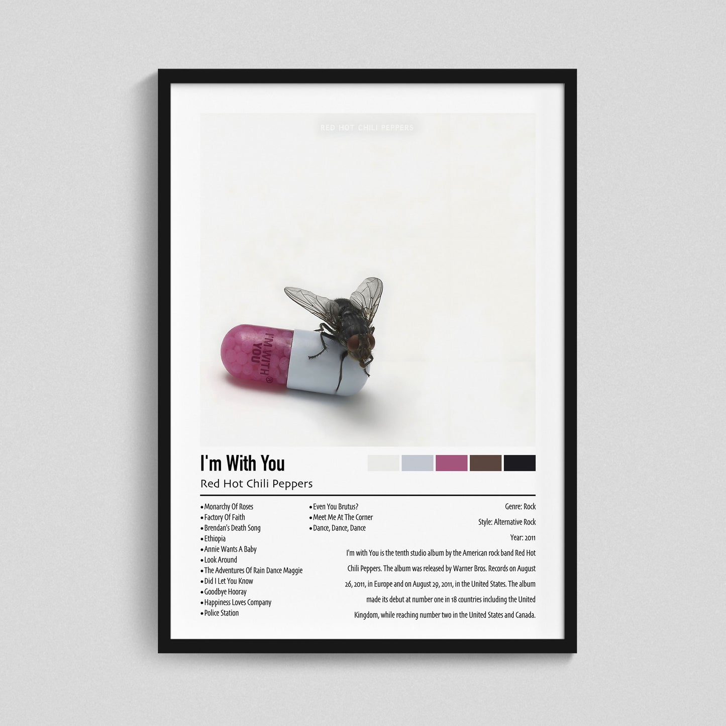 Red Hot Chili Peppers | I'm With You | Custom Album Cover Poster Print
