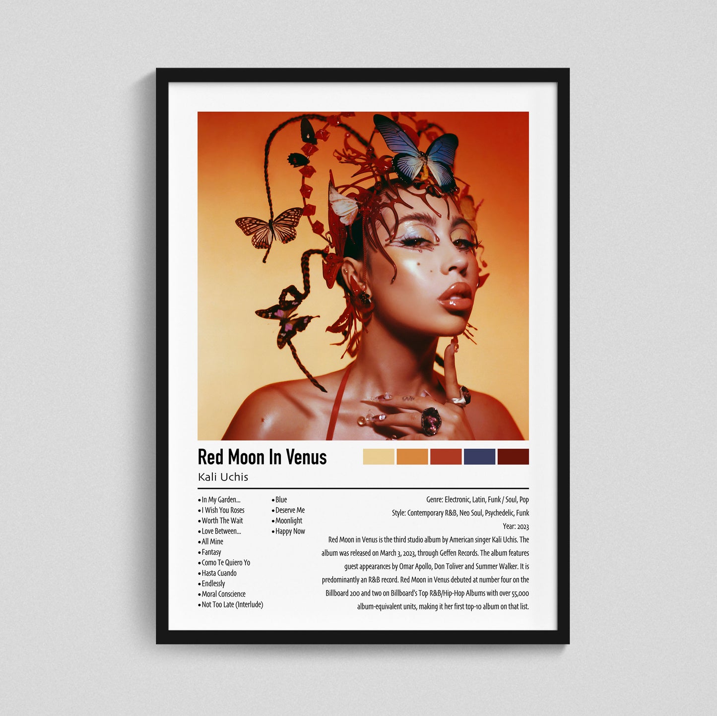 Kali Uchis | Red Moon In Venus | Custom Album Cover Poster Print