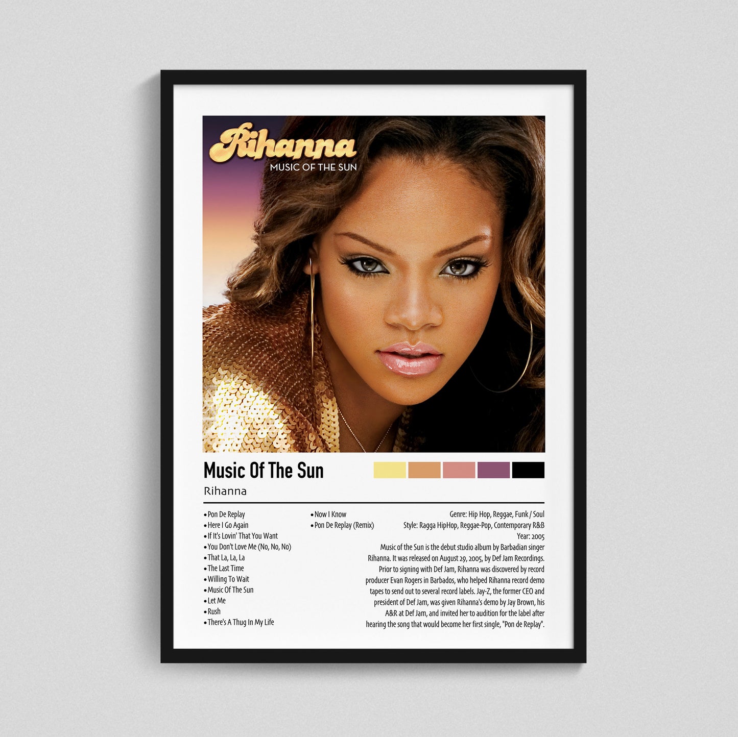 Rihanna | Music Of The Sun | Custom Album Cover Poster Print