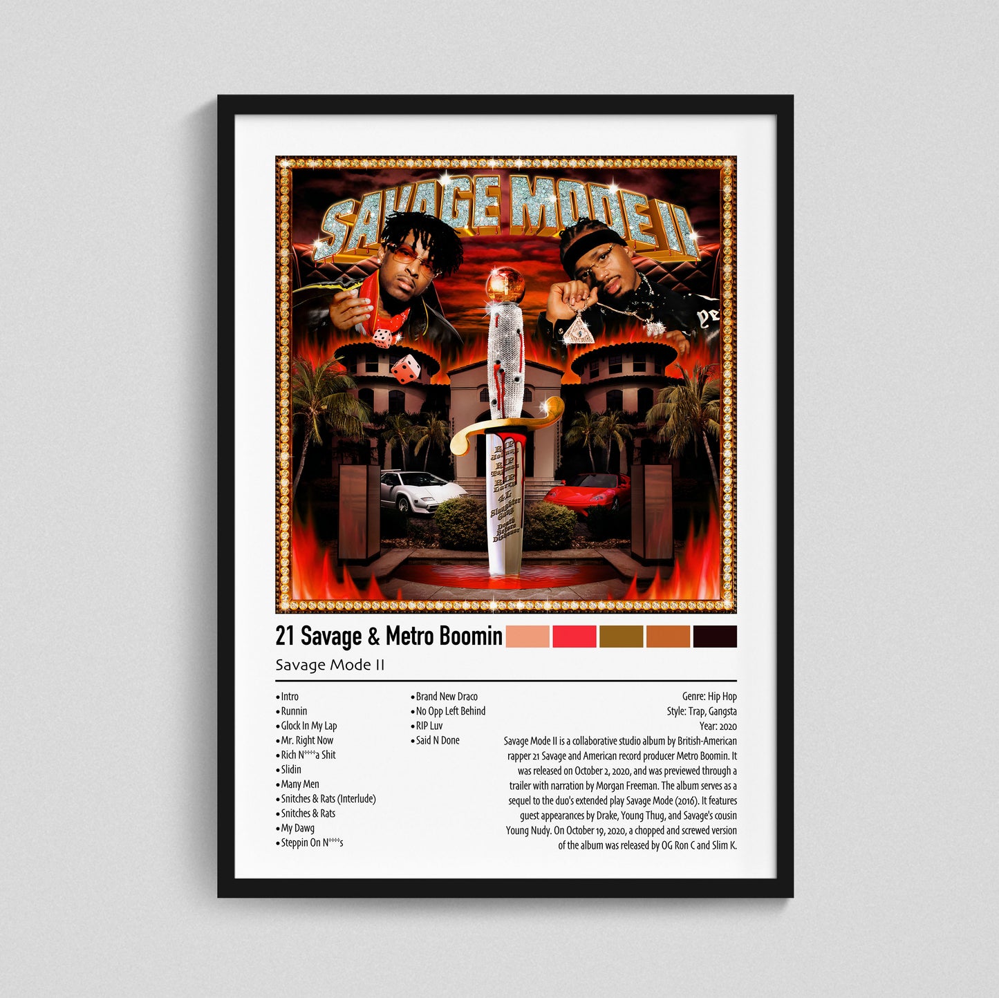 21 Savage & Metro Boomin | Savage Mode II | Custom Album Cover Poster Print