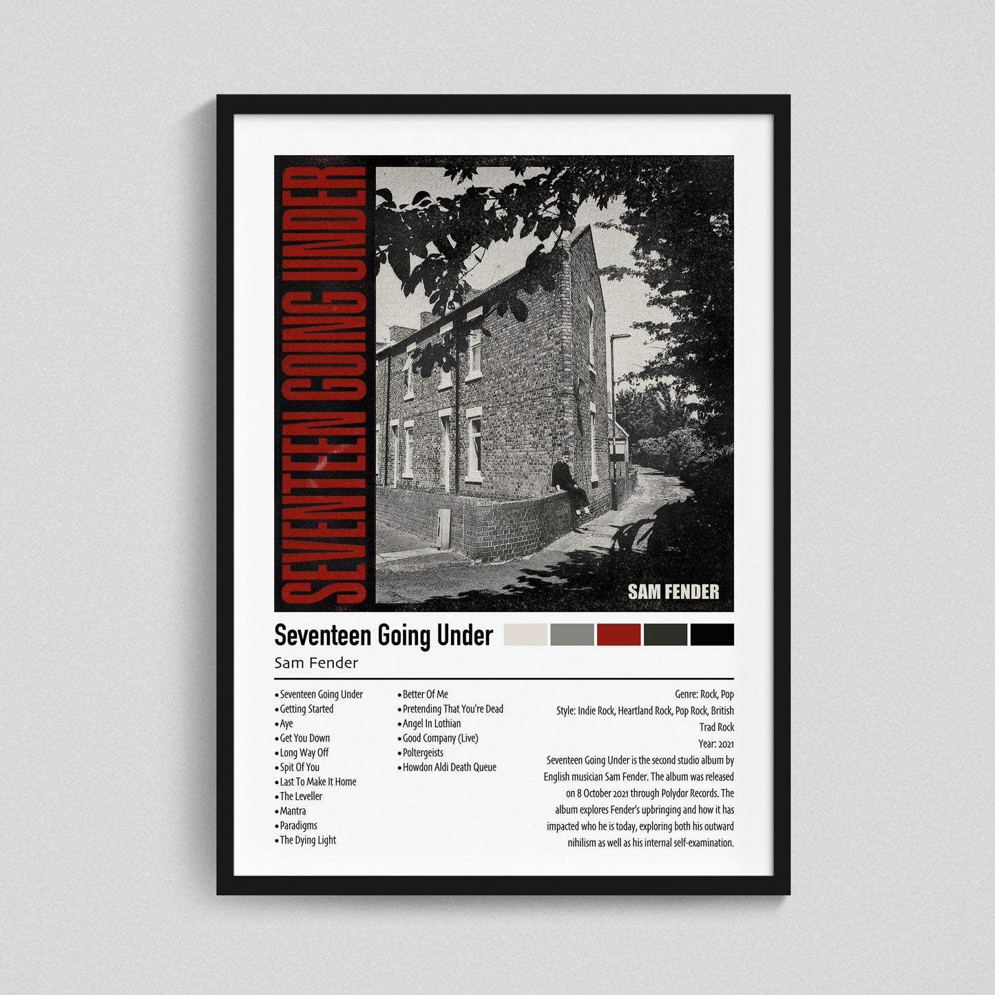 Sam Fender | Seventeen Going Under (Deluxe) | Custom Album Cover Poster Print