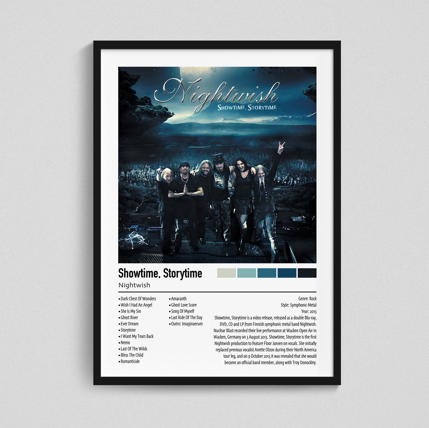 Nightwish | Showtime, Storytime | Custom Album Cover Poster Print