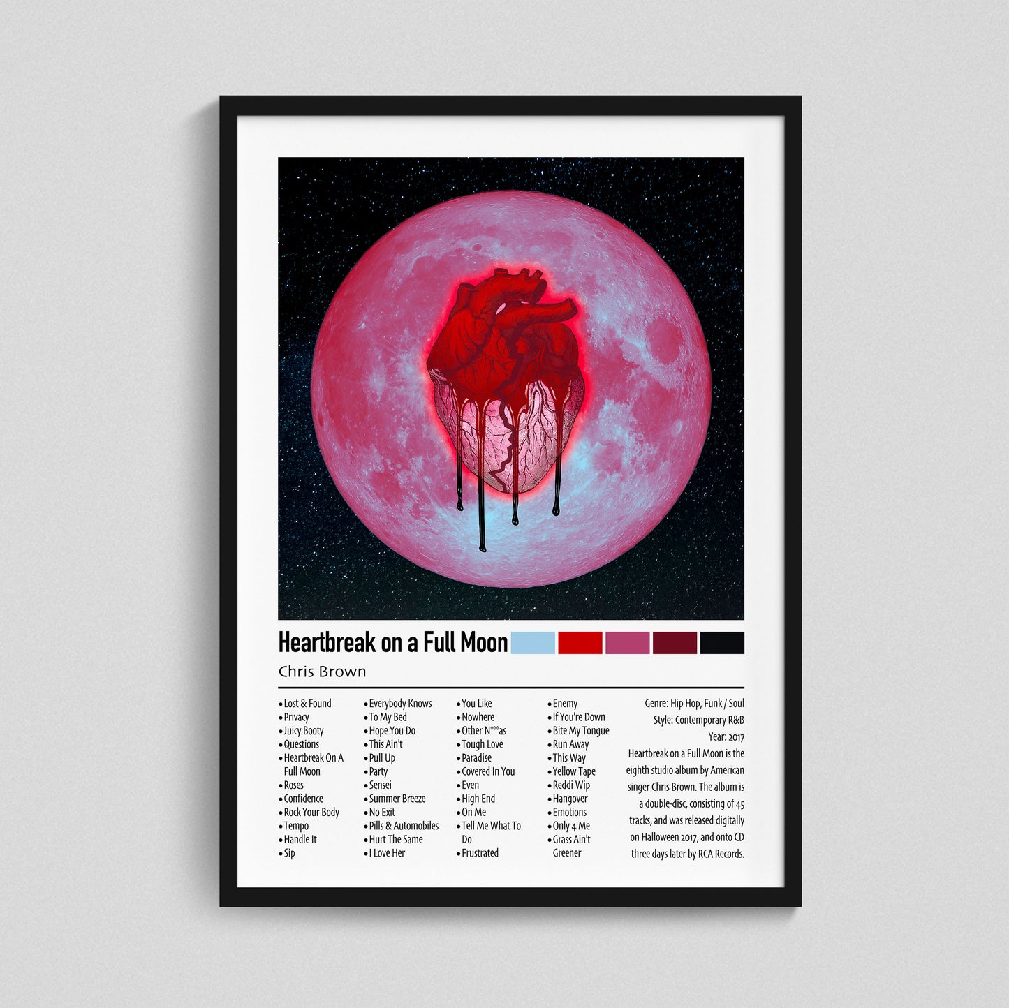 Chris Brown | Heartbreak on a Full Moon | Custom Album Cover Poster Print