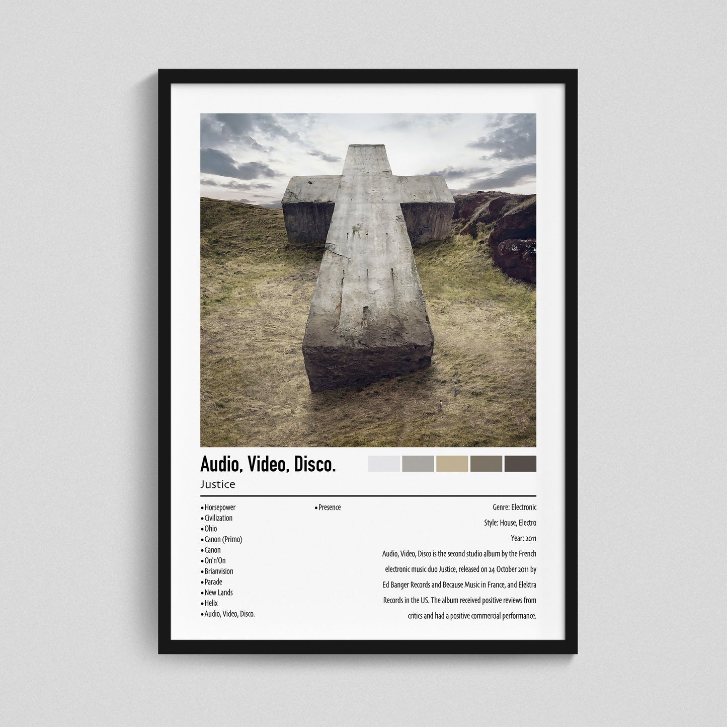 Justice | Audio, Video, Disco. | Custom Album Cover Poster Print