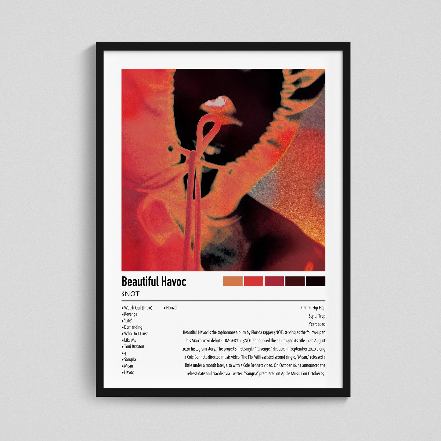 $not | Beautiful Havoc | Custom Album Cover Poster Print