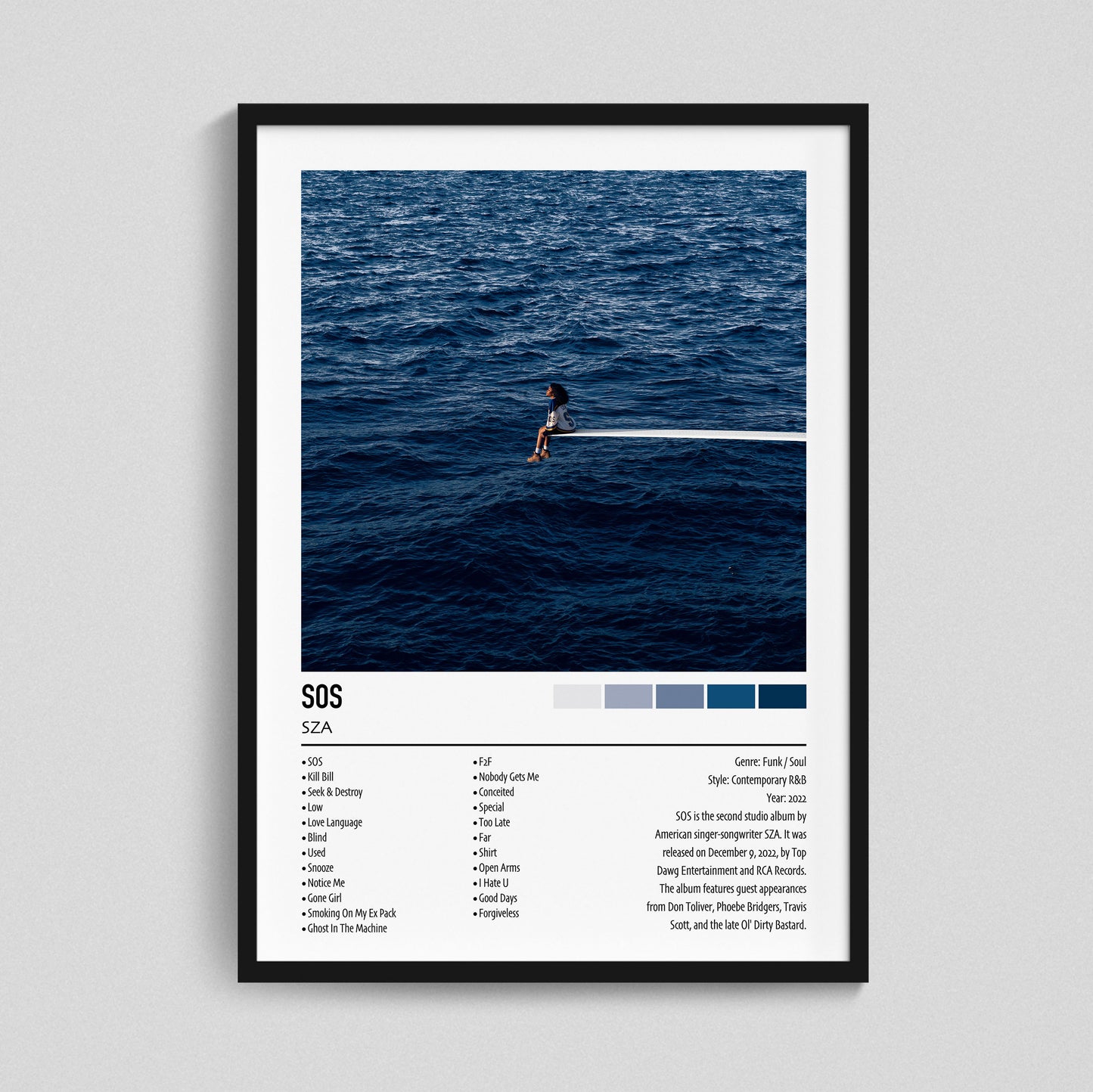 SZA | SOS | Custom Album Cover Poster Print