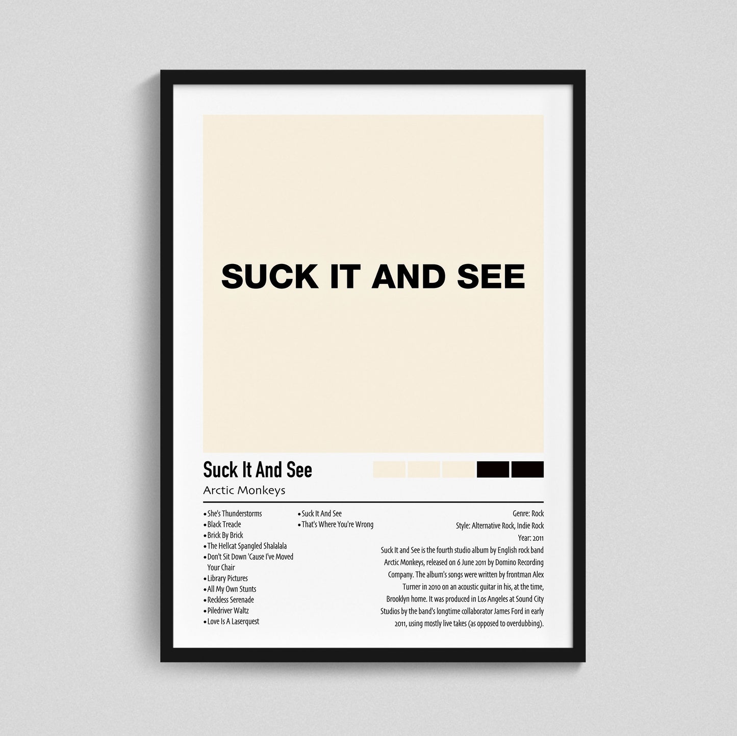 Arctic Monkeys | Suck It And See | Custom Album Cover Poster Print