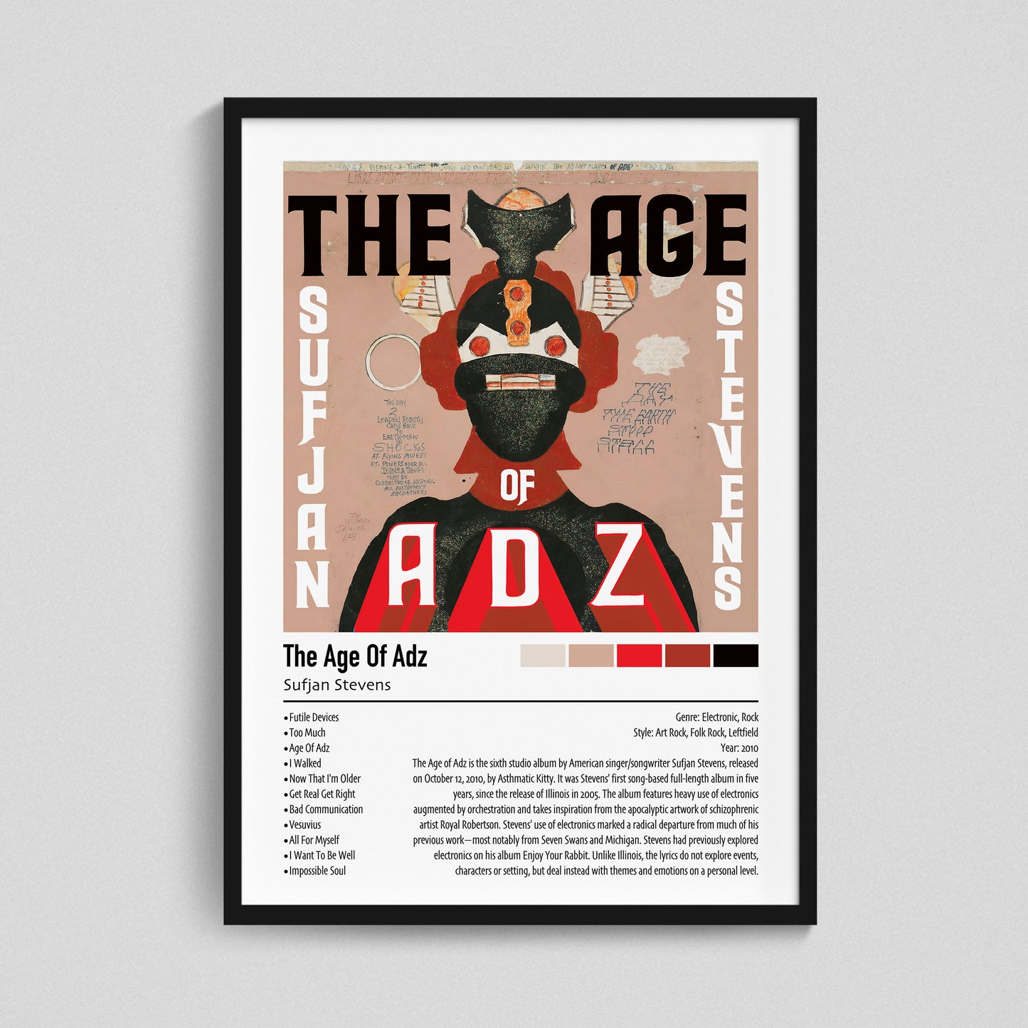 Adz Sufjan | The Age Of Adz | Custom Album Cover Poster Print