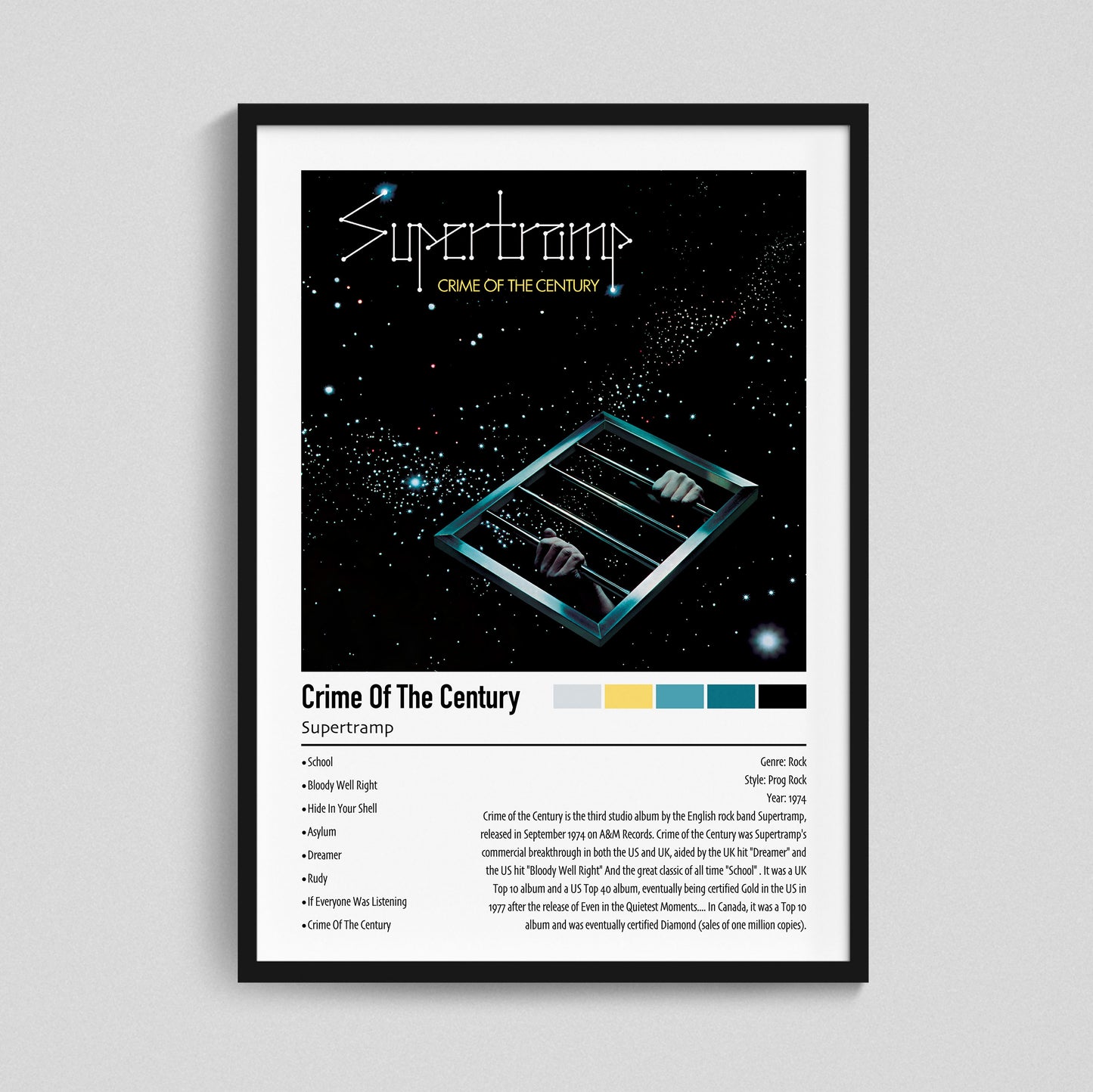 Supertramp | Crime Of The Century | Custom Album Cover Poster Print