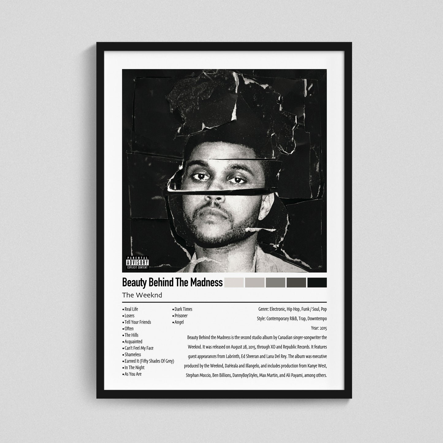The Weeknd | Beauty Behind The Madness | Custom Album Cover Poster Print