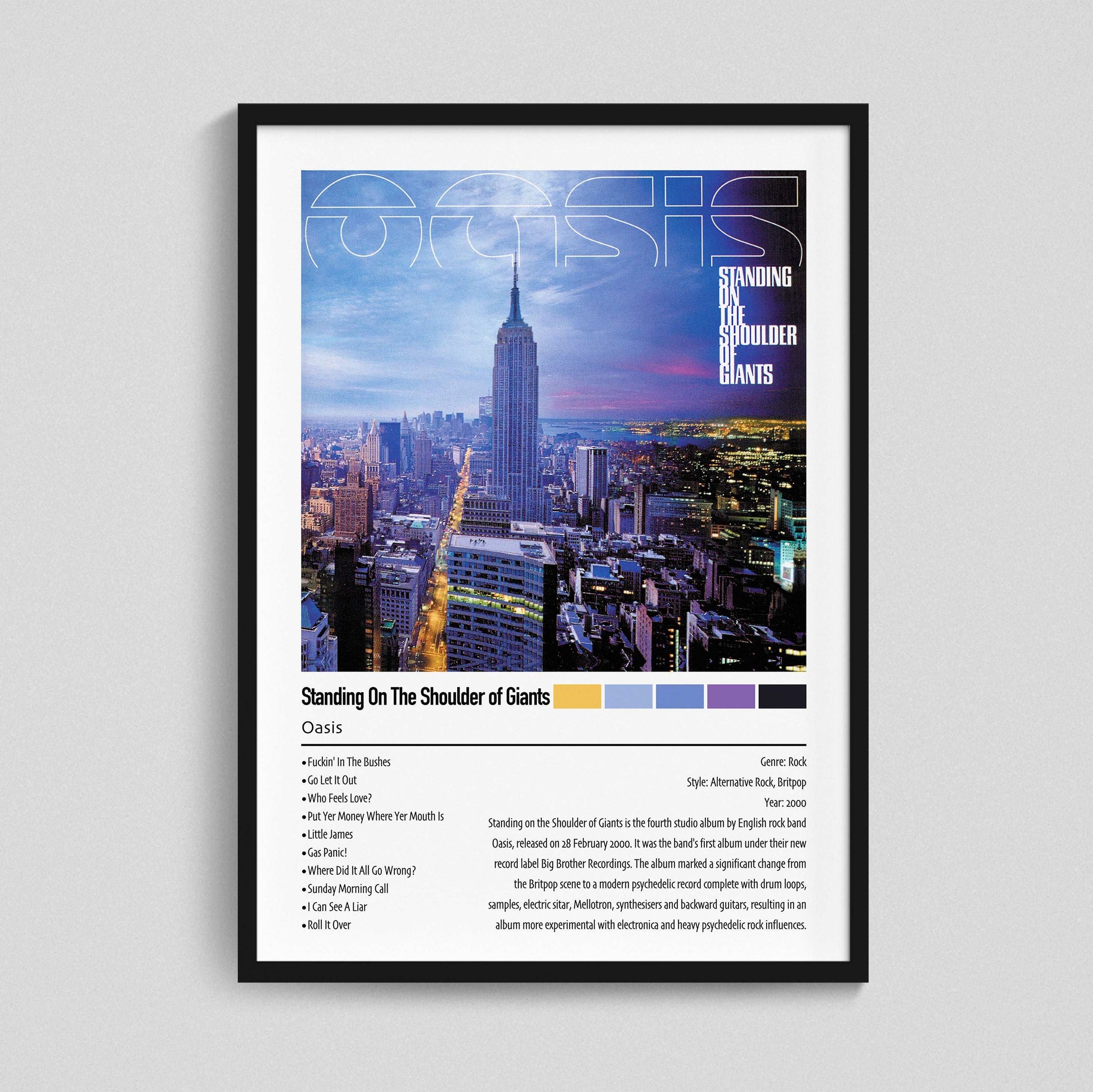 Oasis | Standing On The Shoulder of Giants | Custom Album Cover Poster Print
