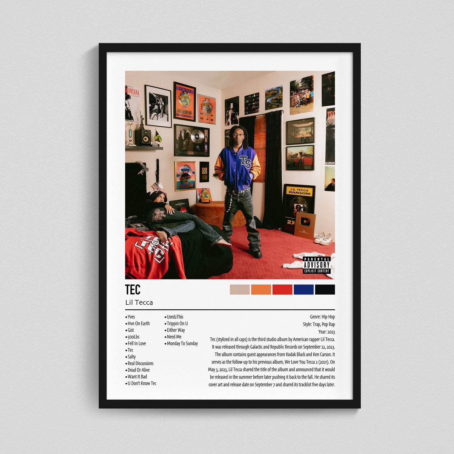 Lil Tecca | TEC | Custom Album Cover Poster Print