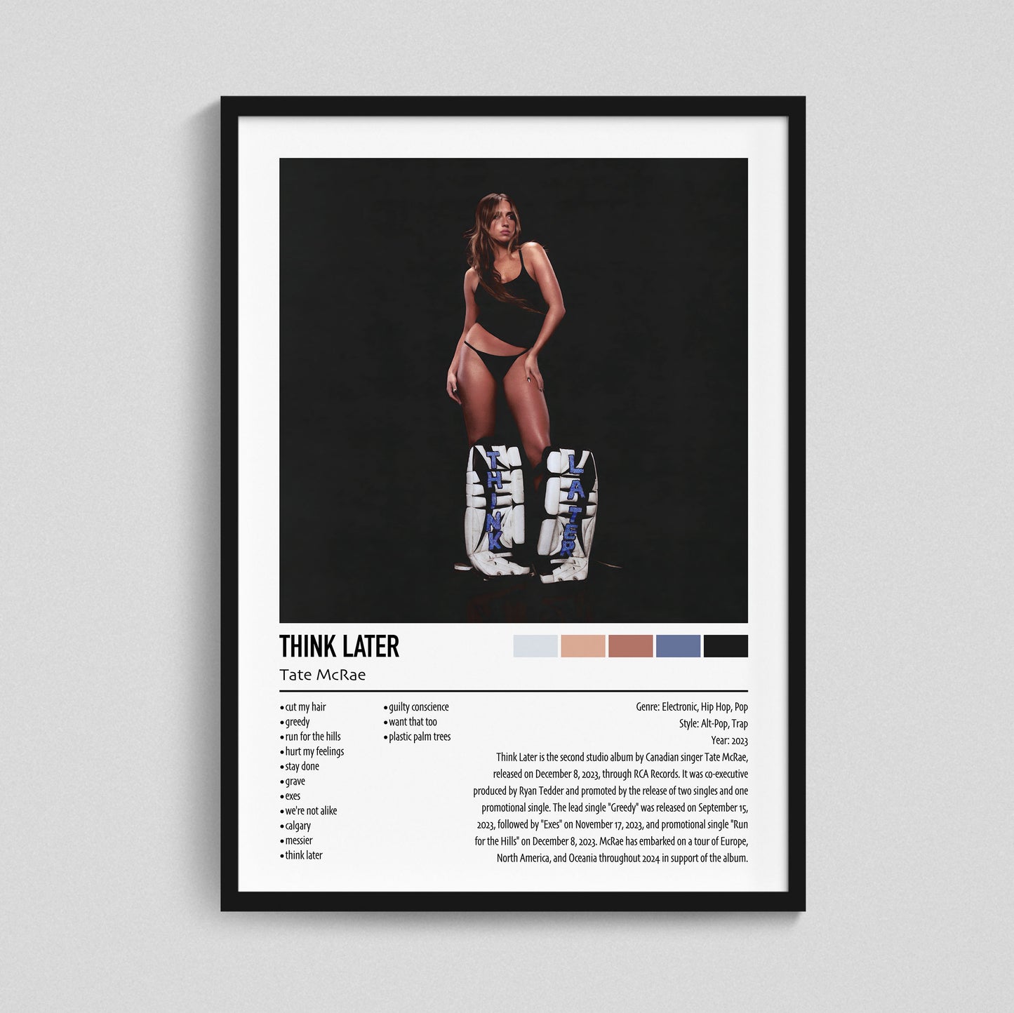 Tate McRae | Think Later | Custom Album Cover Poster Print