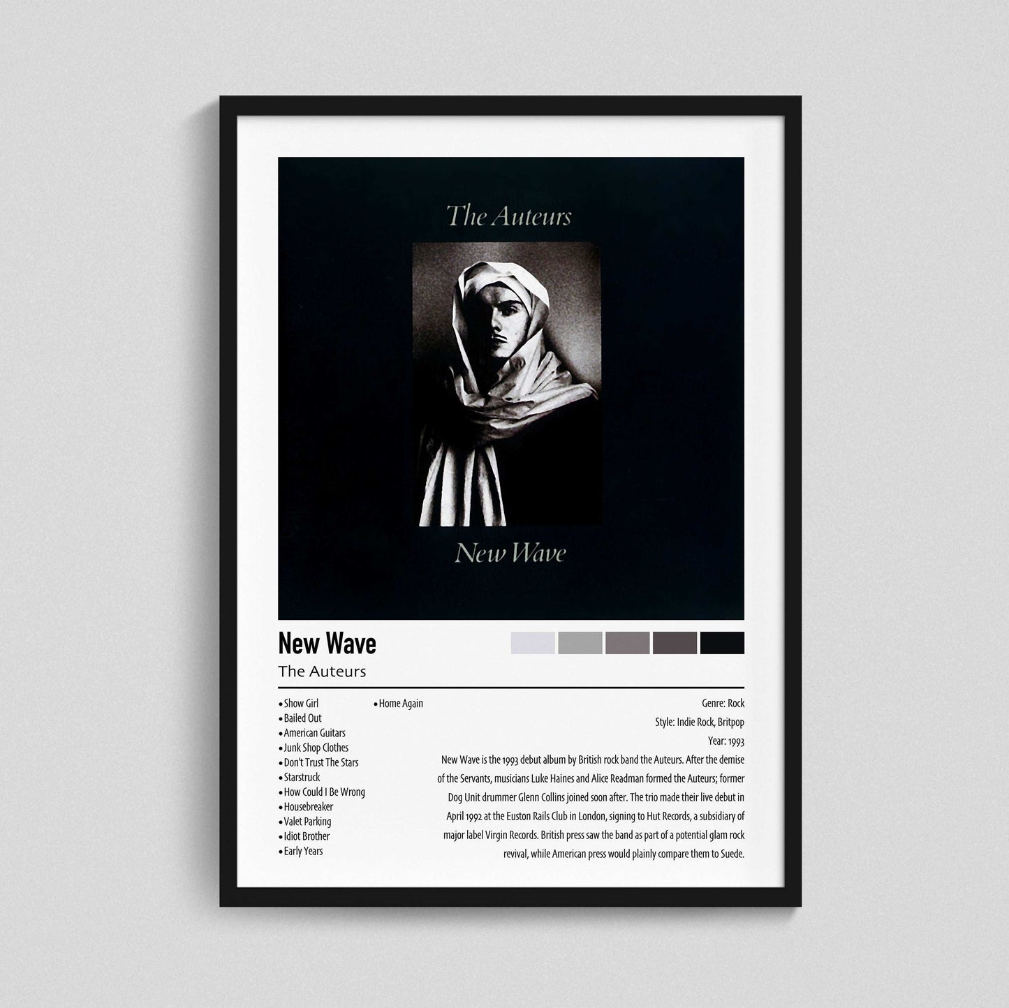 The Auteurs | New Wave | Custom Album Cover Poster Print