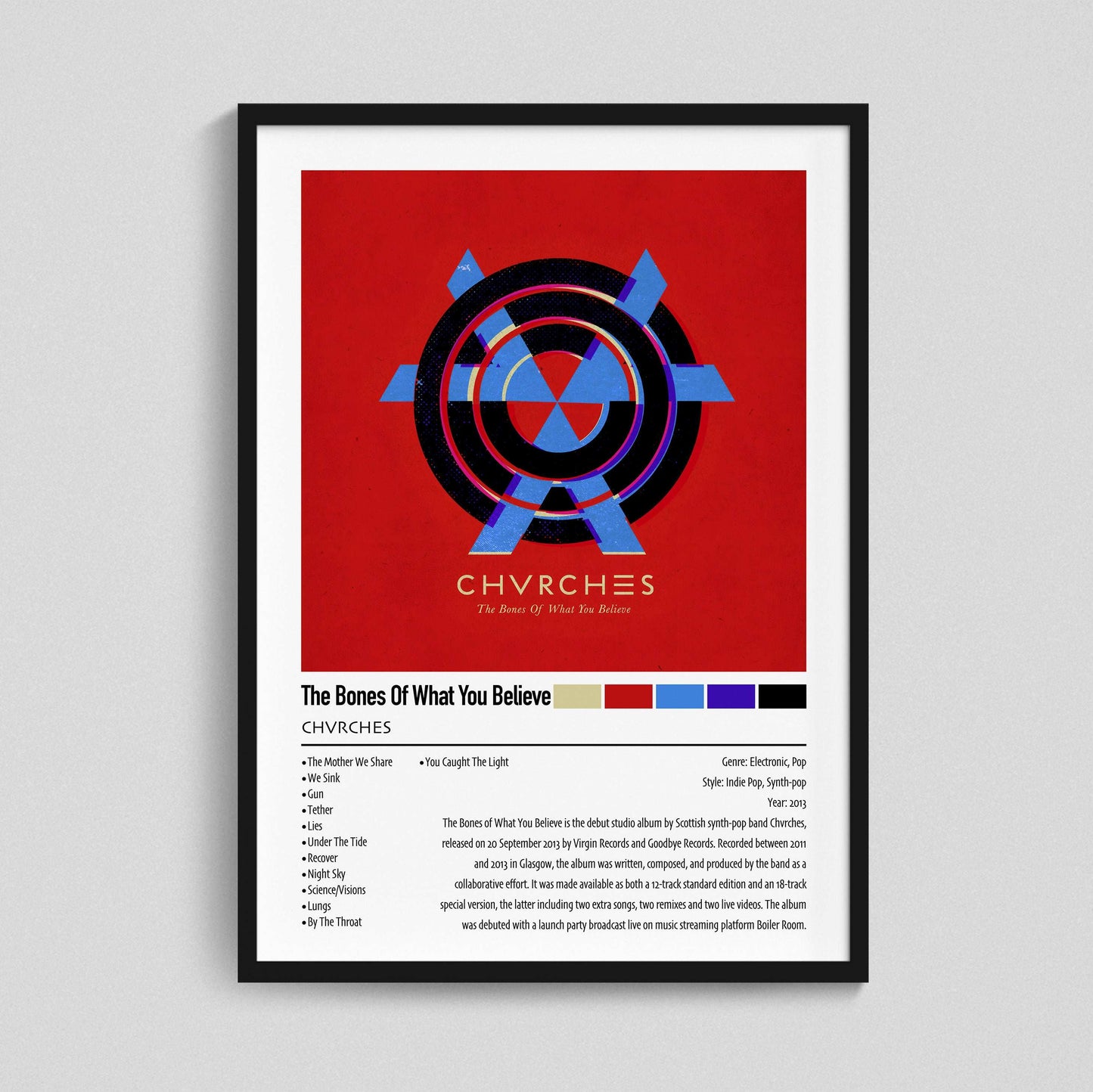 CHVRCHES | The Bones Of What You Believe | Custom Album Cover Poster Print
