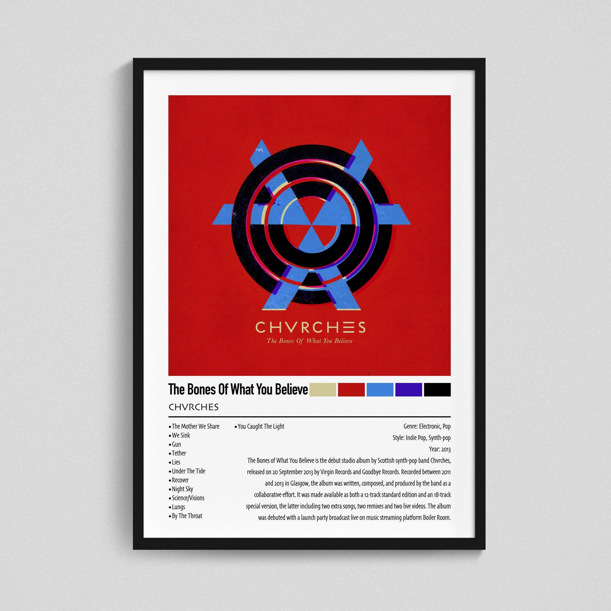 CHVRCHES | The Bones Of What You Believe | Custom Album Cover Poster Print