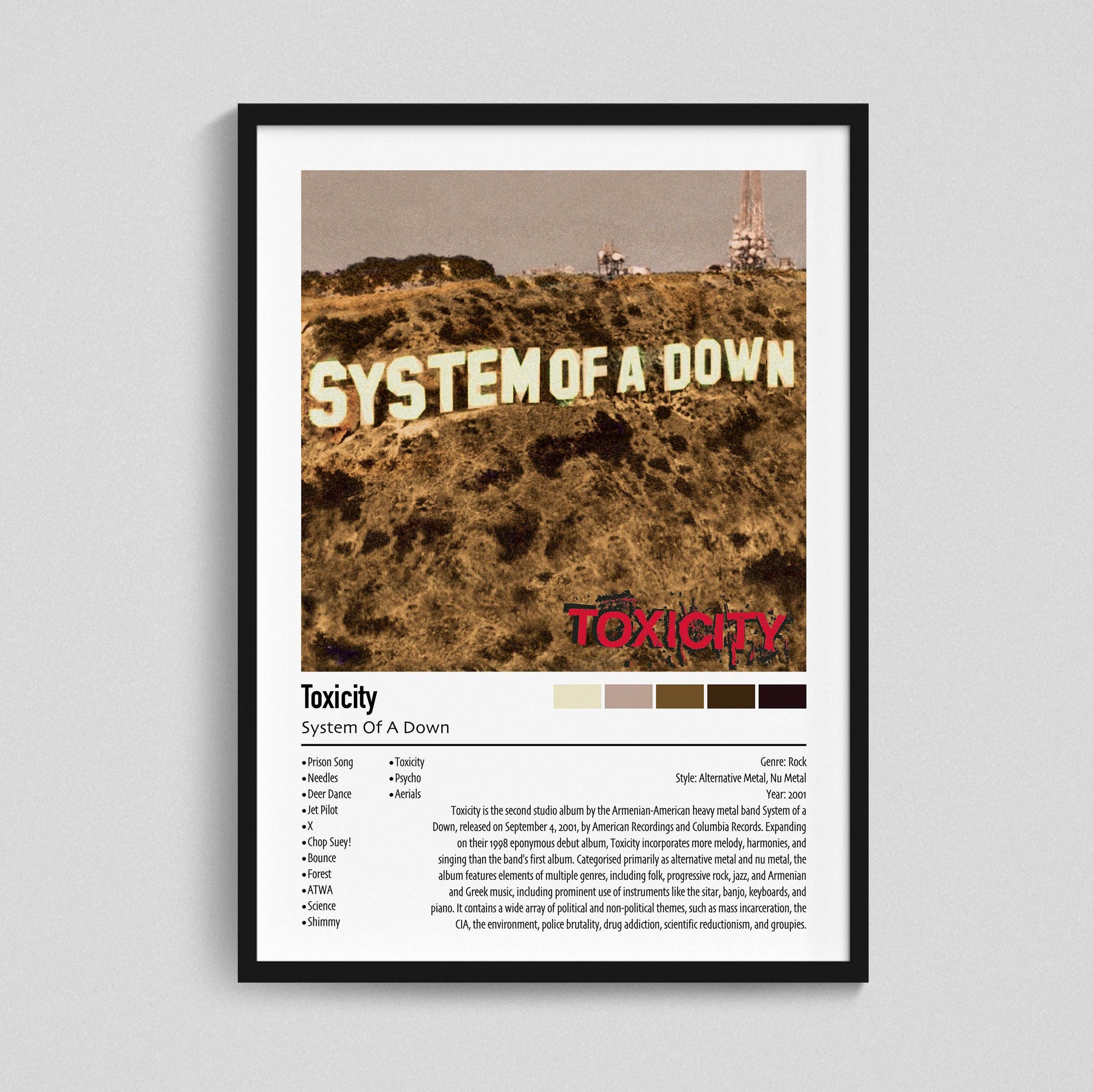 System Of A Down | Toxicity | Custom Album Cover Poster Print