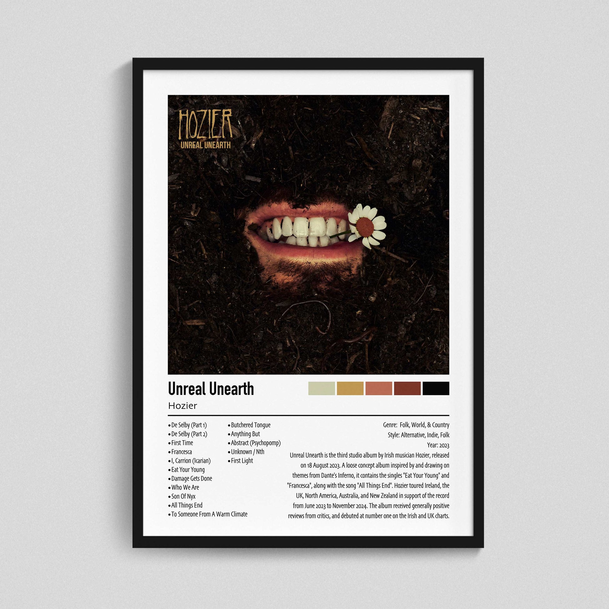 Hozier | Unreal Unearth | Custom Album Cover Poster Print