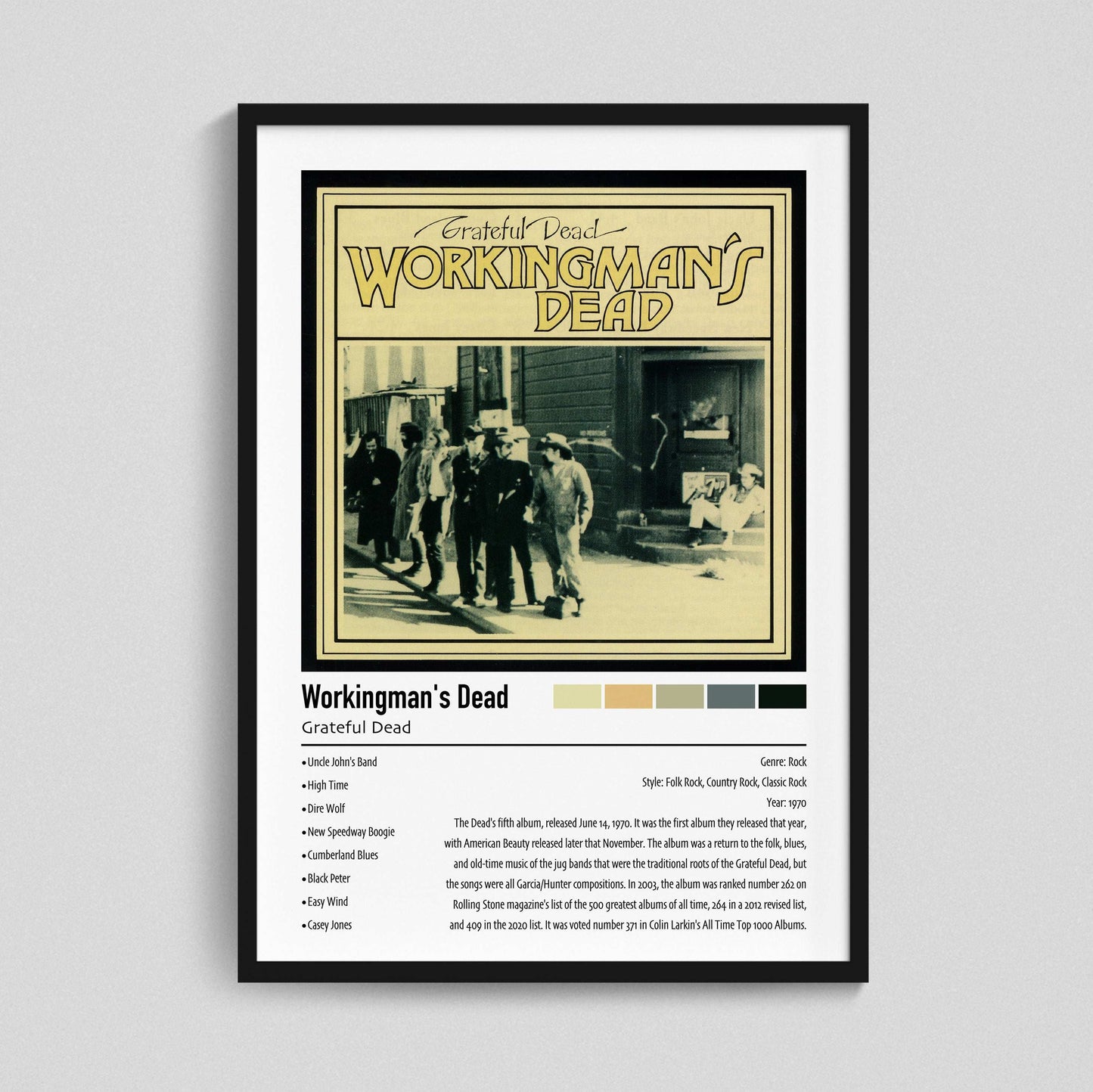 Grateful Dead | Workingman's Dead | Custom Album Cover Poster Print