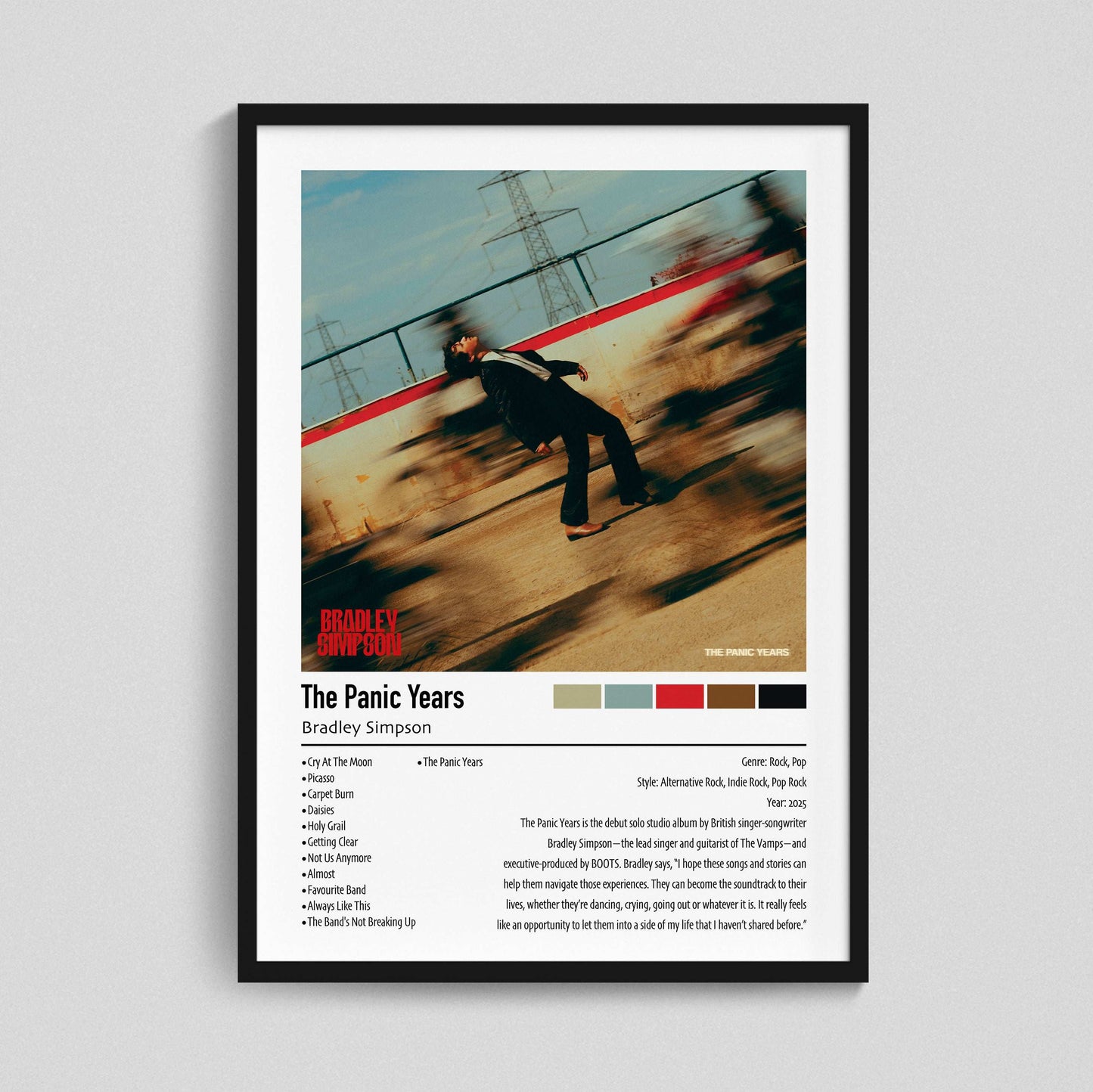 Bradley Simpson | The Panic Years | Custom Album Cover Poster Print