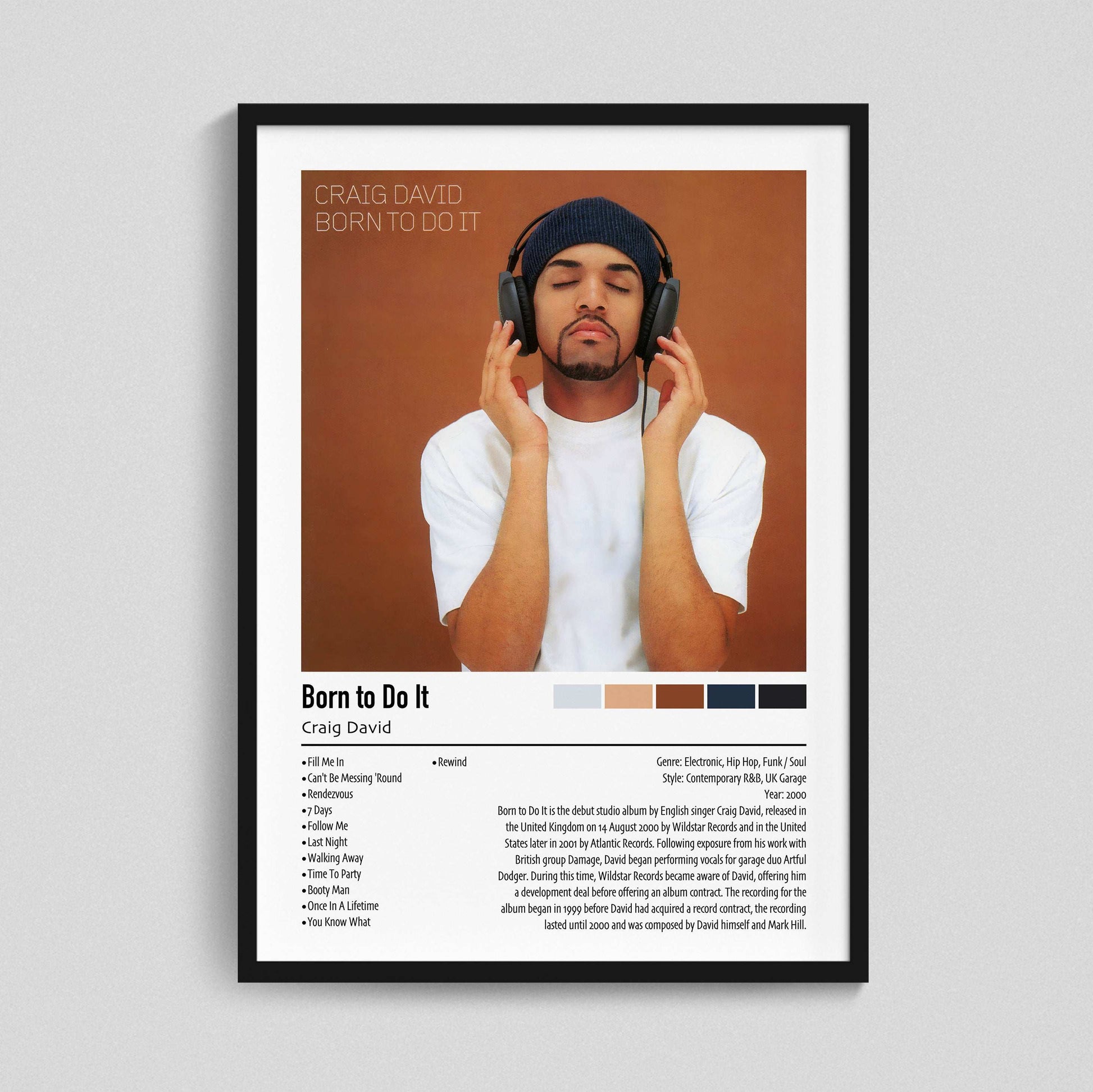 Craig David | Born to Do It | Custom Album Cover Poster Print