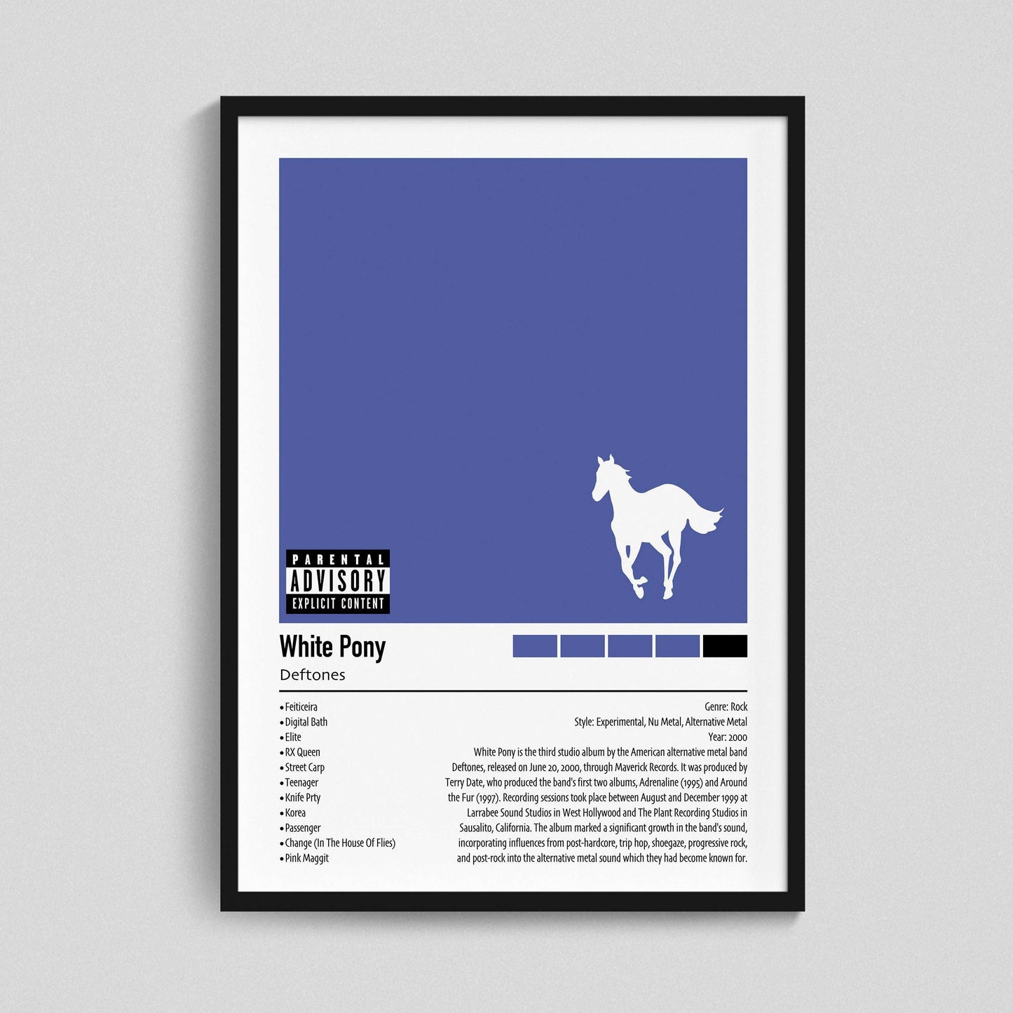 Deftones | White Pony | Custom Album Cover Poster Print