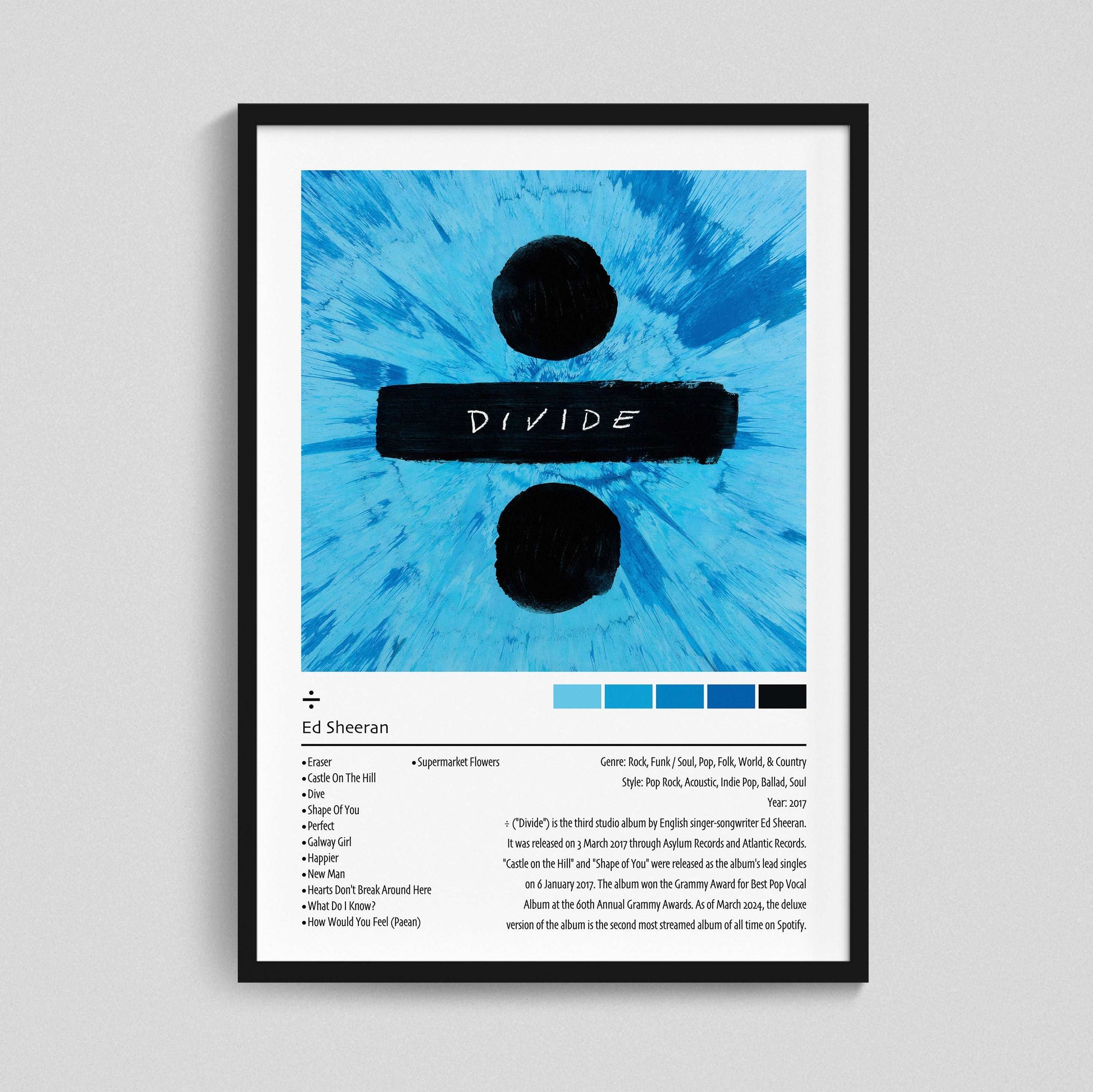 Ed Sheeran | Divide | Custom Album Cover Poster Print
