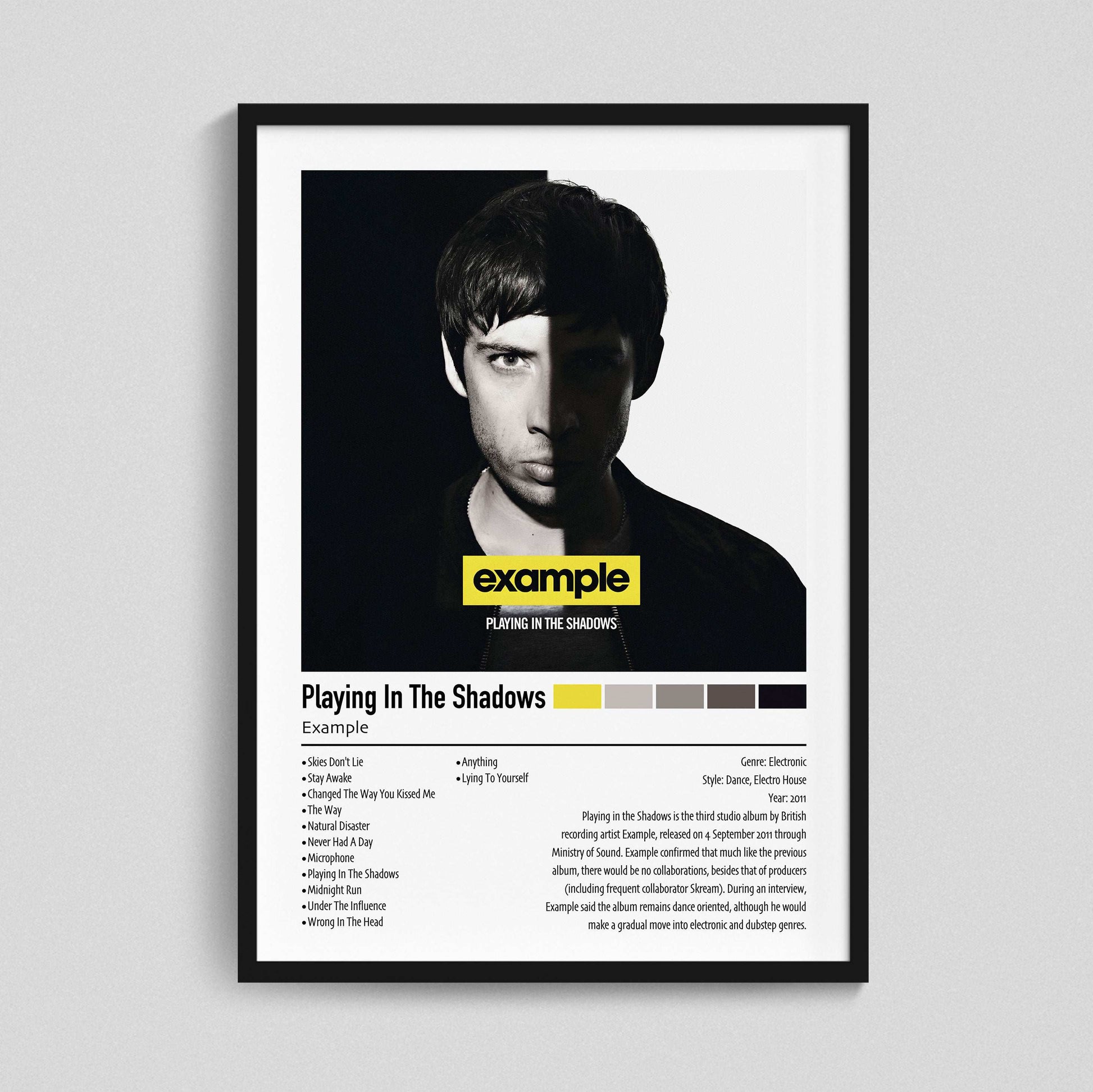 Example | Playing In The Shadows | Custom Album Cover Poster Print
