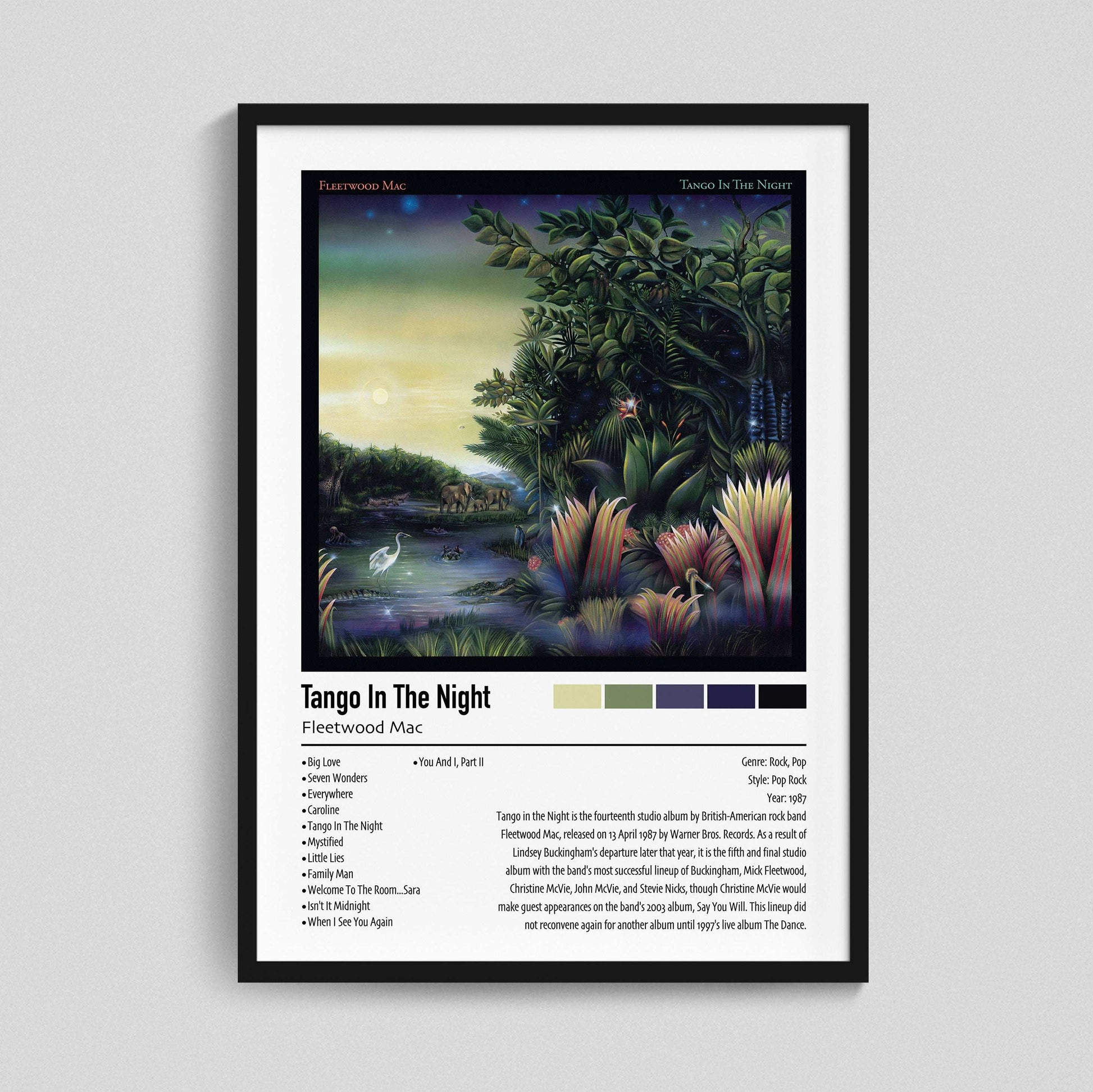 Fleetwood Mac | Tango In The Night | Custom Album Cover Poster Print