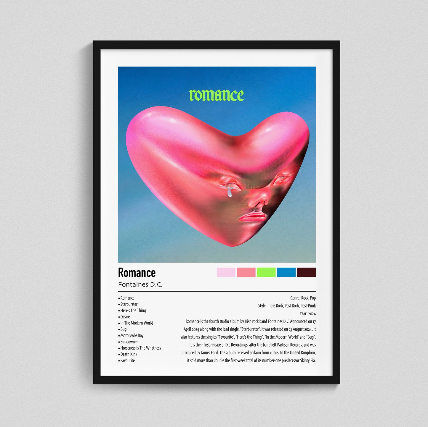 Fontaines D.C. | Romance | Custom Album Cover Poster Print