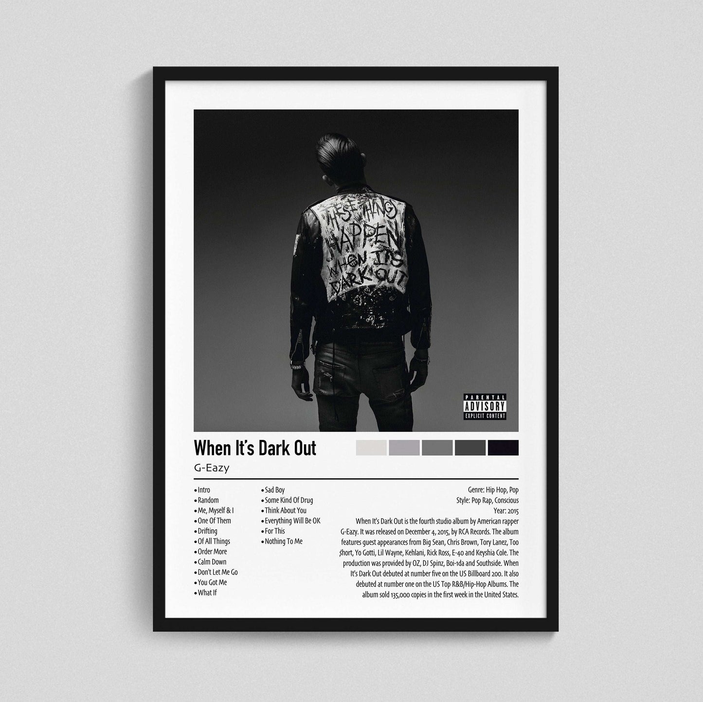 G-Eazy | When It's Dark Out | Custom Album Cover Poster Print