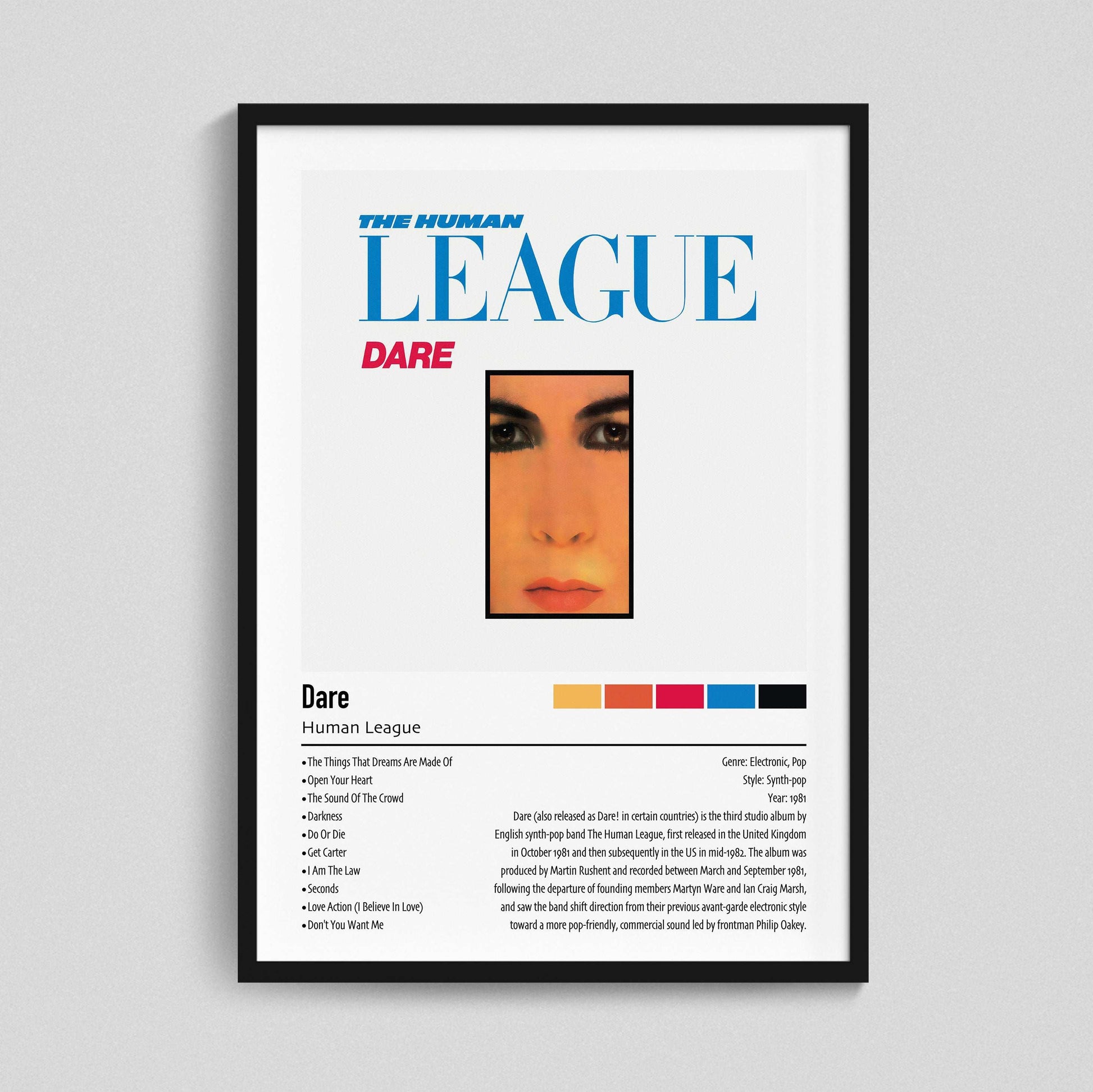 Human League | Dare | Custom Album Cover Poster Print