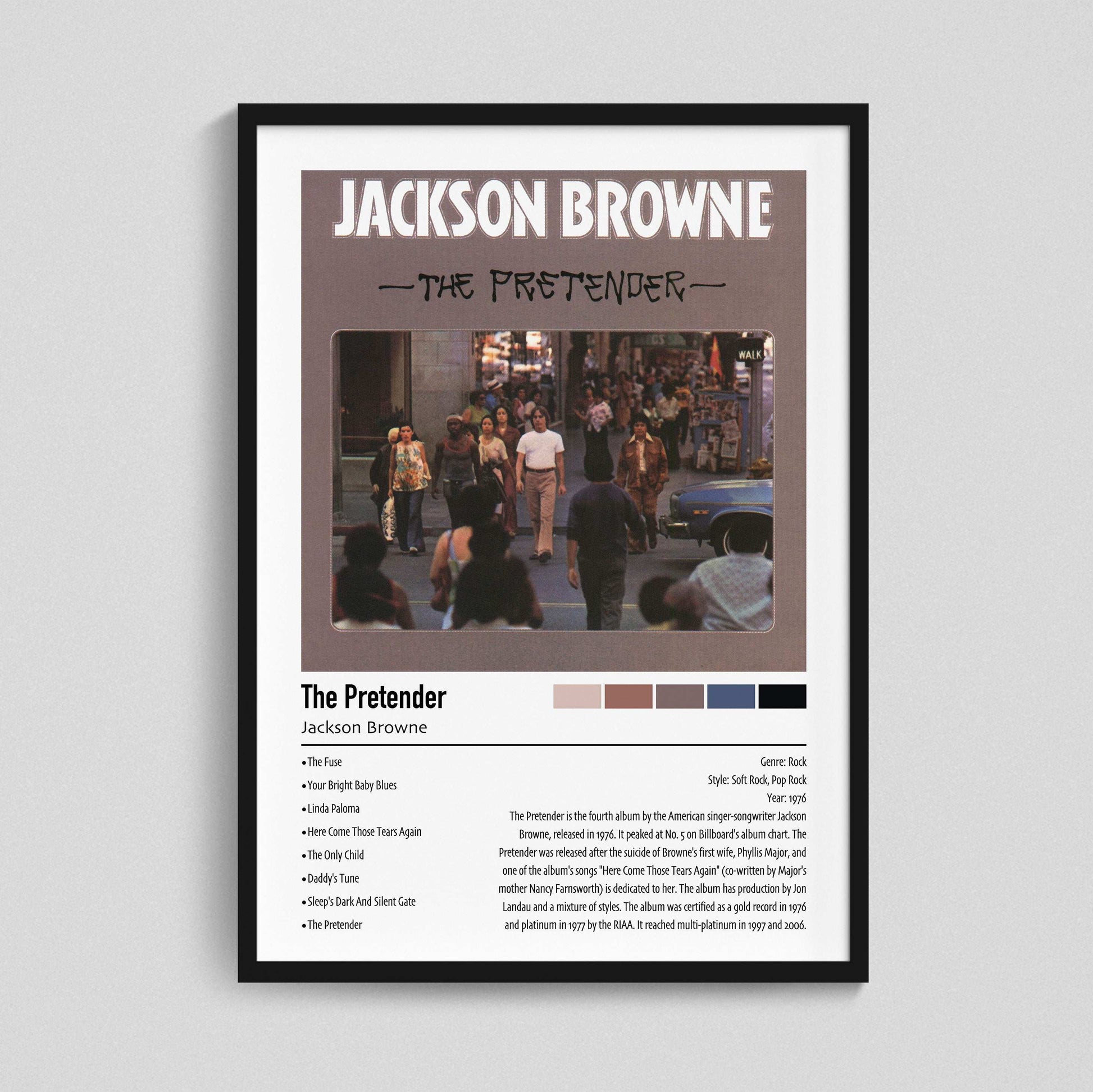 Jackson Browne | The Pretender | Custom Album Cover Poster Print