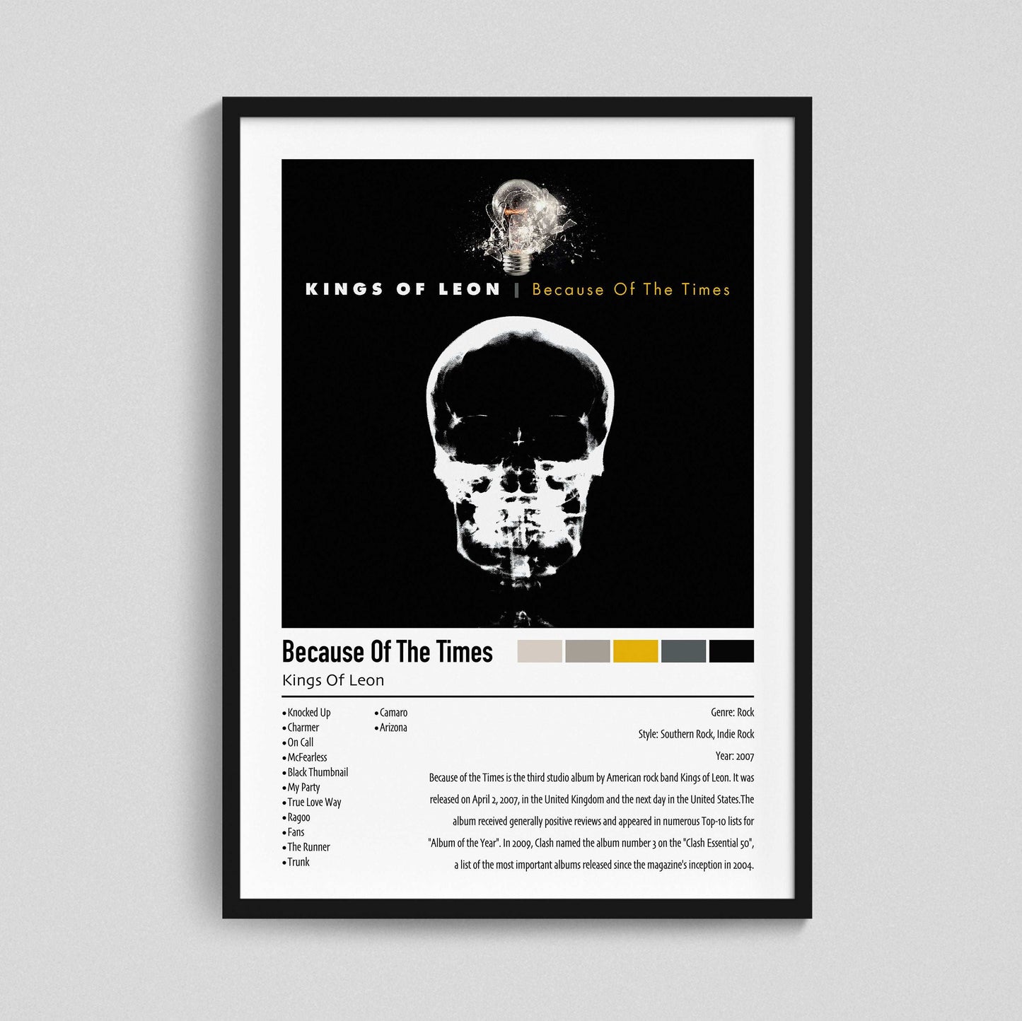 Kings Of Leon | Because Of The Times | Custom Album Cover Poster Print