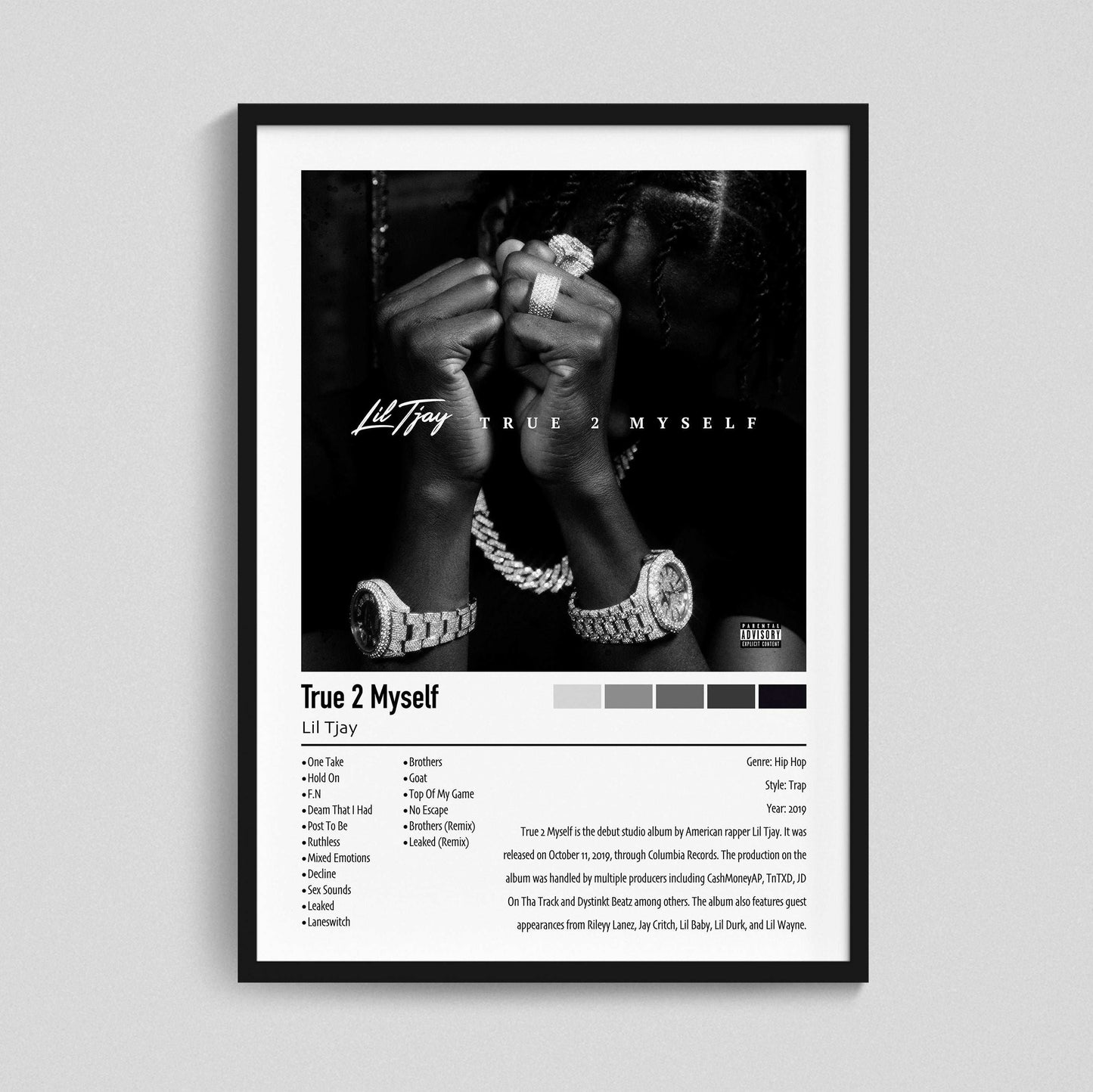 Lil Tjay | True 2 Myself | Custom Album Cover Poster Print