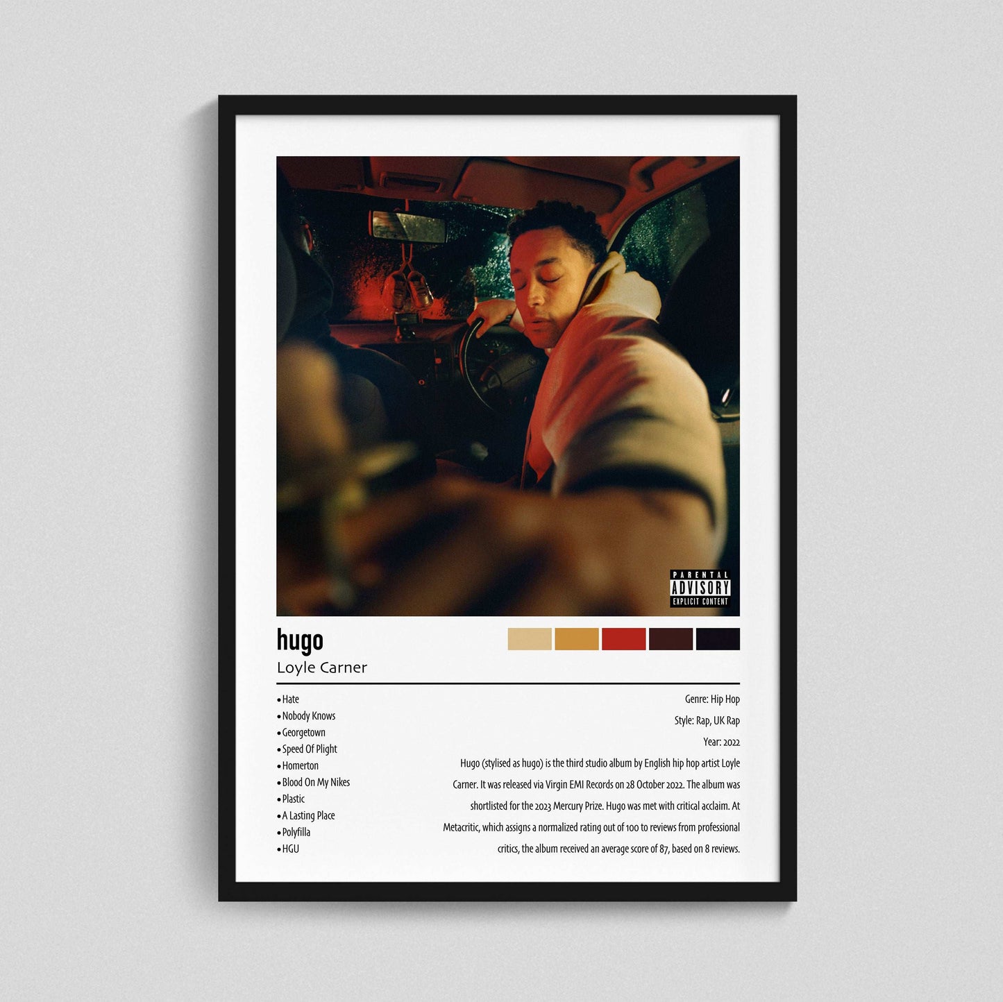 Loyle Carner | hugo | Custom Album Cover Poster Print