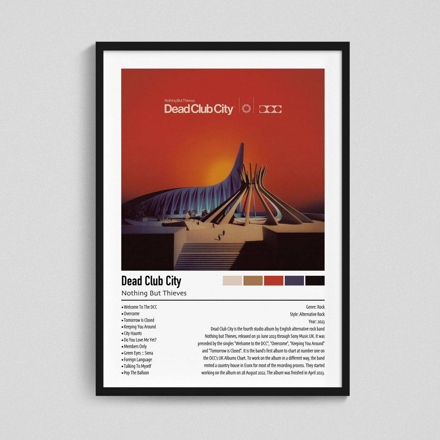 Nothing But Thieves | Dead Club City | Custom Album Cover Poster Print