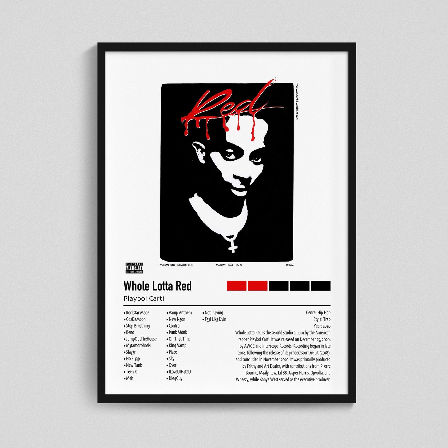 Playboi Carti | Whole Lotta Red | Custom Album Cover Poster Print