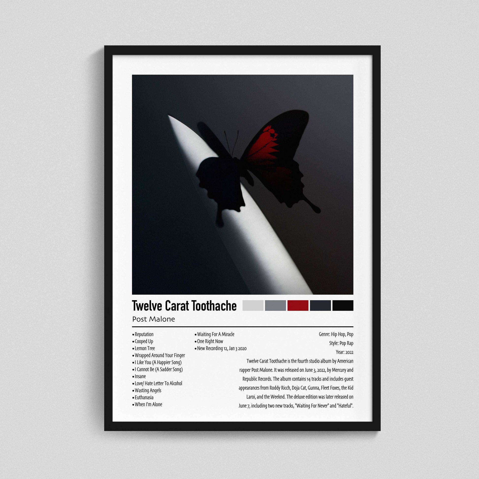 Post Malone | Twelve Carat Toothache | Custom Album Cover Poster Print