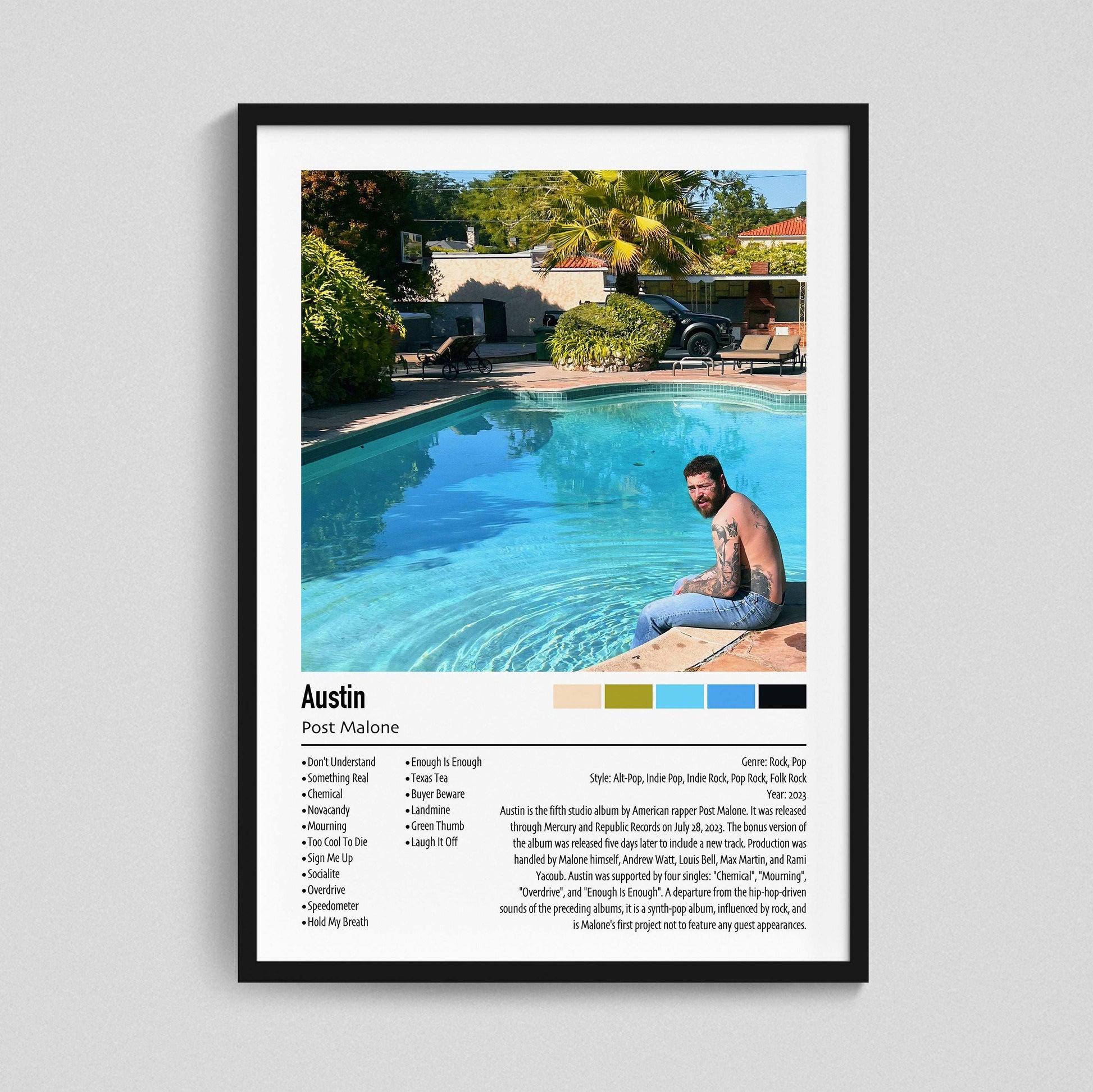 Post Malone | Austin | Custom Album Cover Poster Print