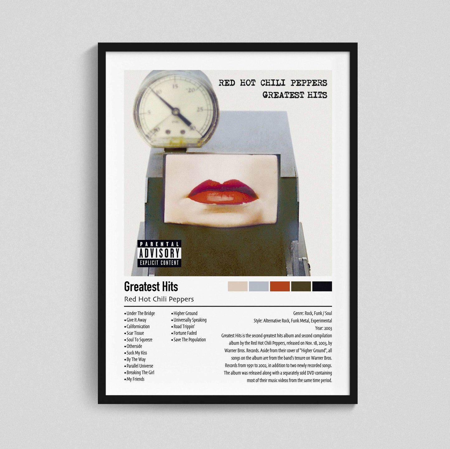 Red Hot Chili Peppers | Greatest Hits | Custom Album Cover Poster Print