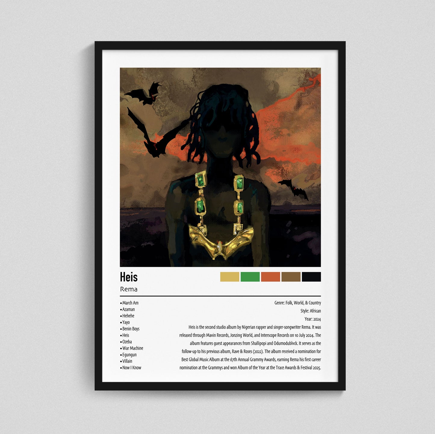 Rena | Heis | Custom Album Cover Poster Print