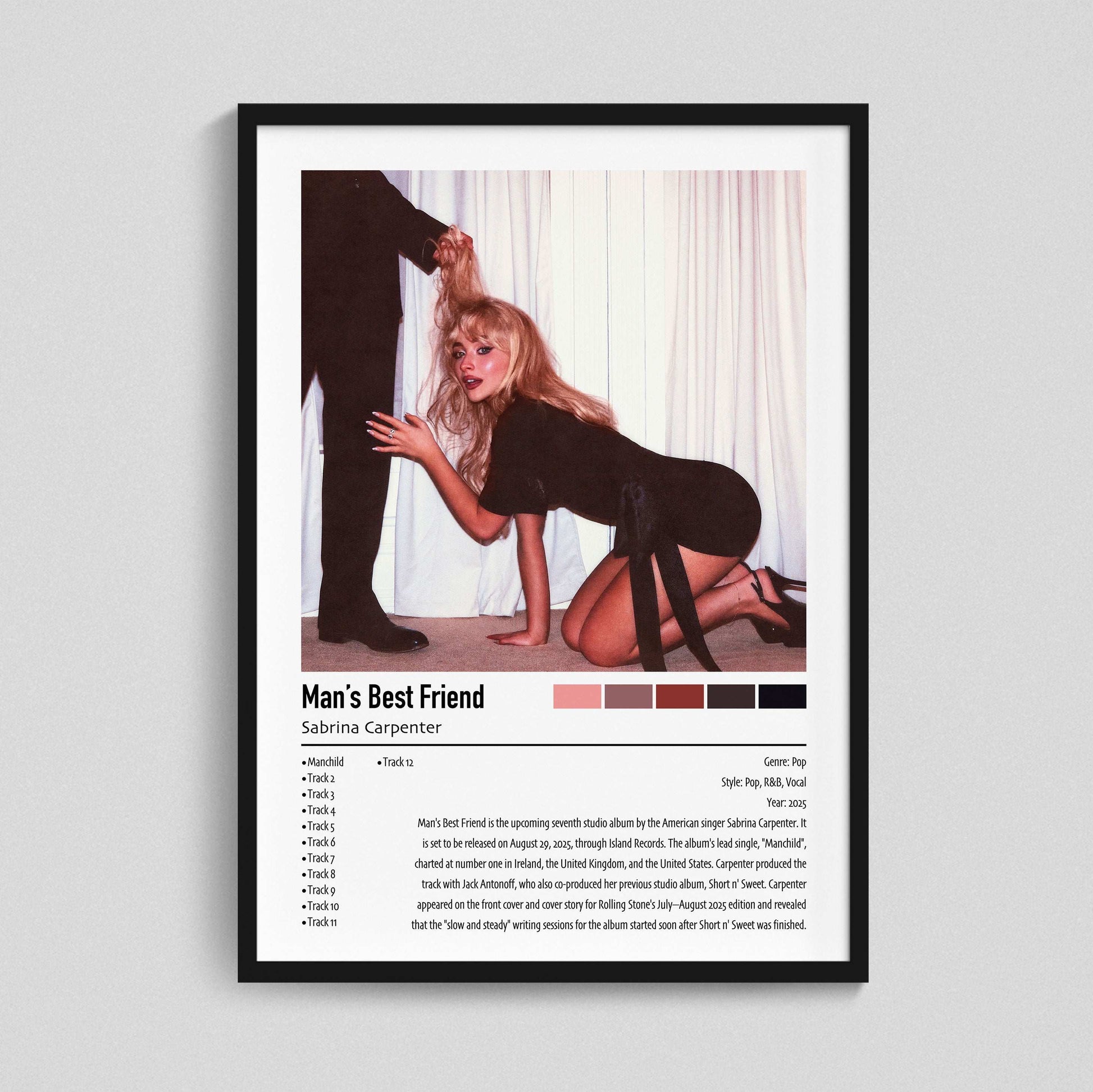 Sabrina Carpenter | Man's Best Friend | Custom Album Cover Poster Print