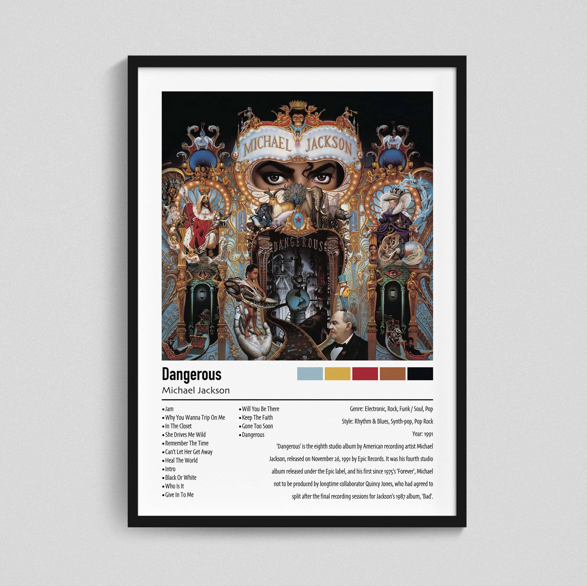 Michael Jackson | Dangerous | Custom Album Cover Poster Print