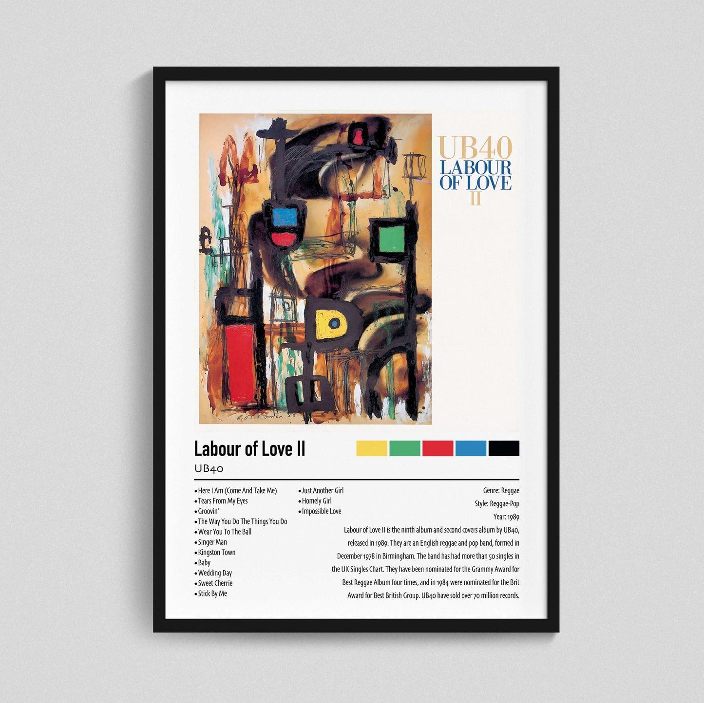 UB40 | Labour of Love Il | Custom Album Cover Poster Print