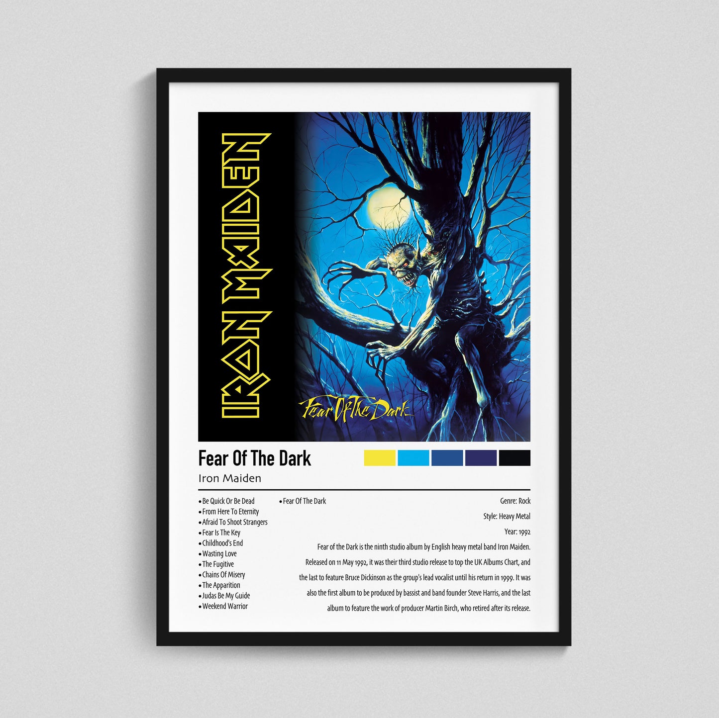 Iron Maiden | Fear Of The Dark | Custom Album Cover Poster Print