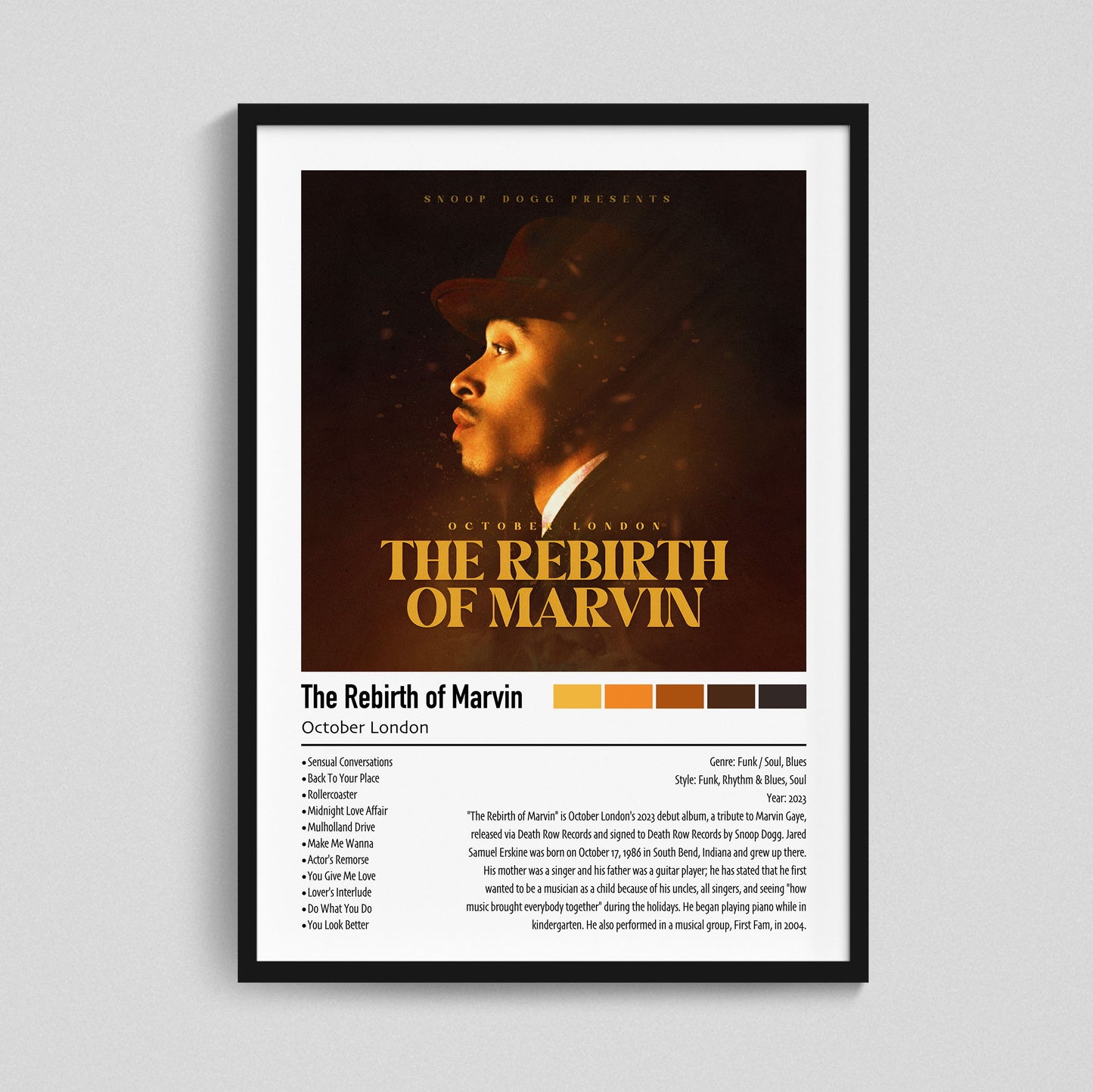 October London | The Rebirth of Marvin | Custom Album Cover Poster Print